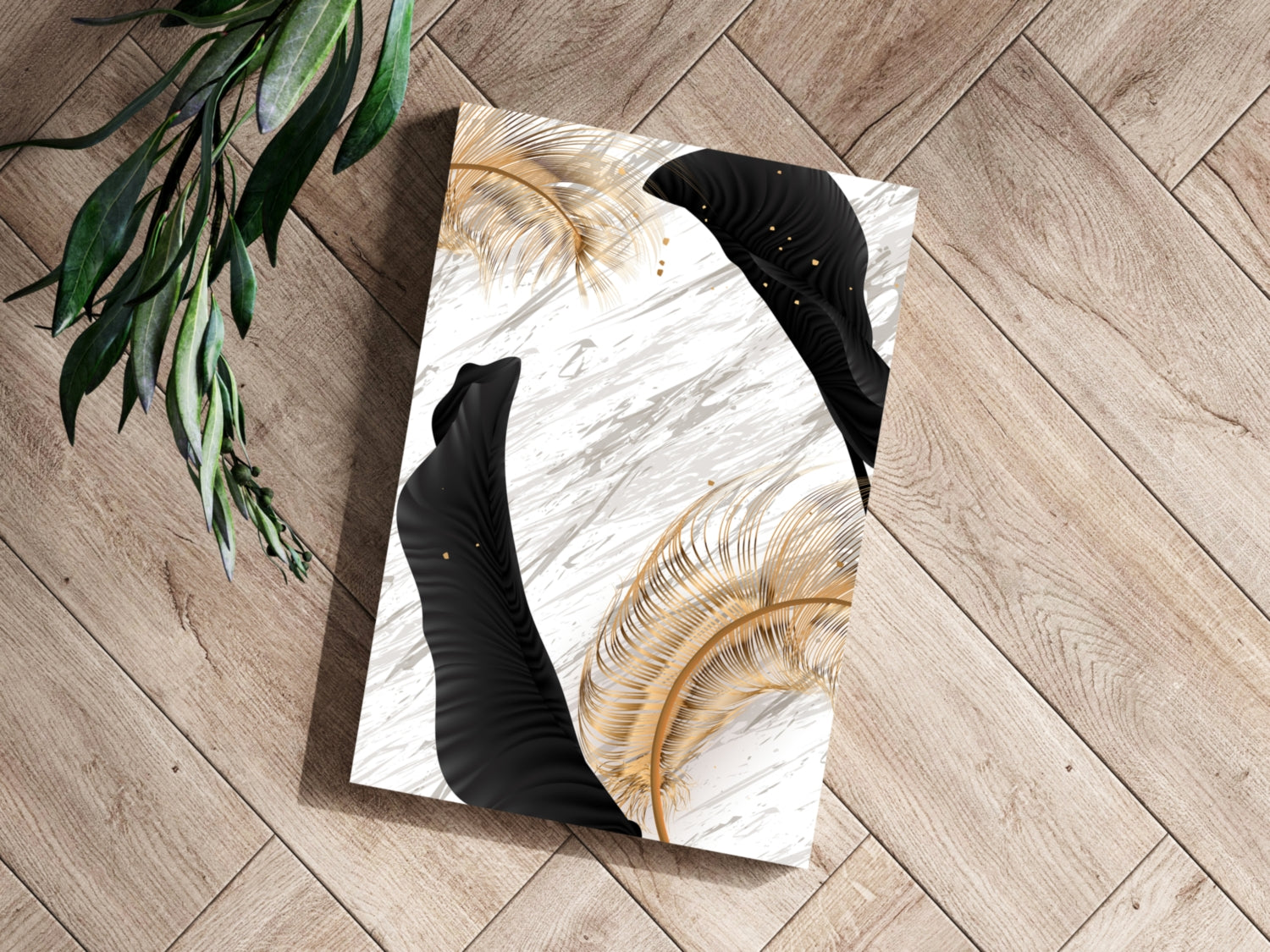 Modern Art Leaves V1 Aluminum Print.