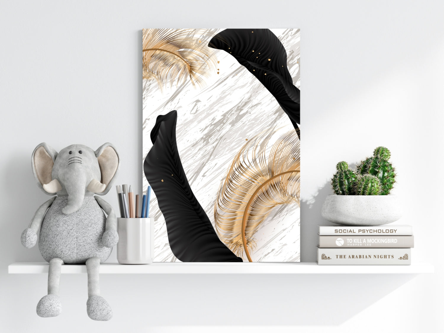 Modern Art Leaves V1 Aluminum Print.