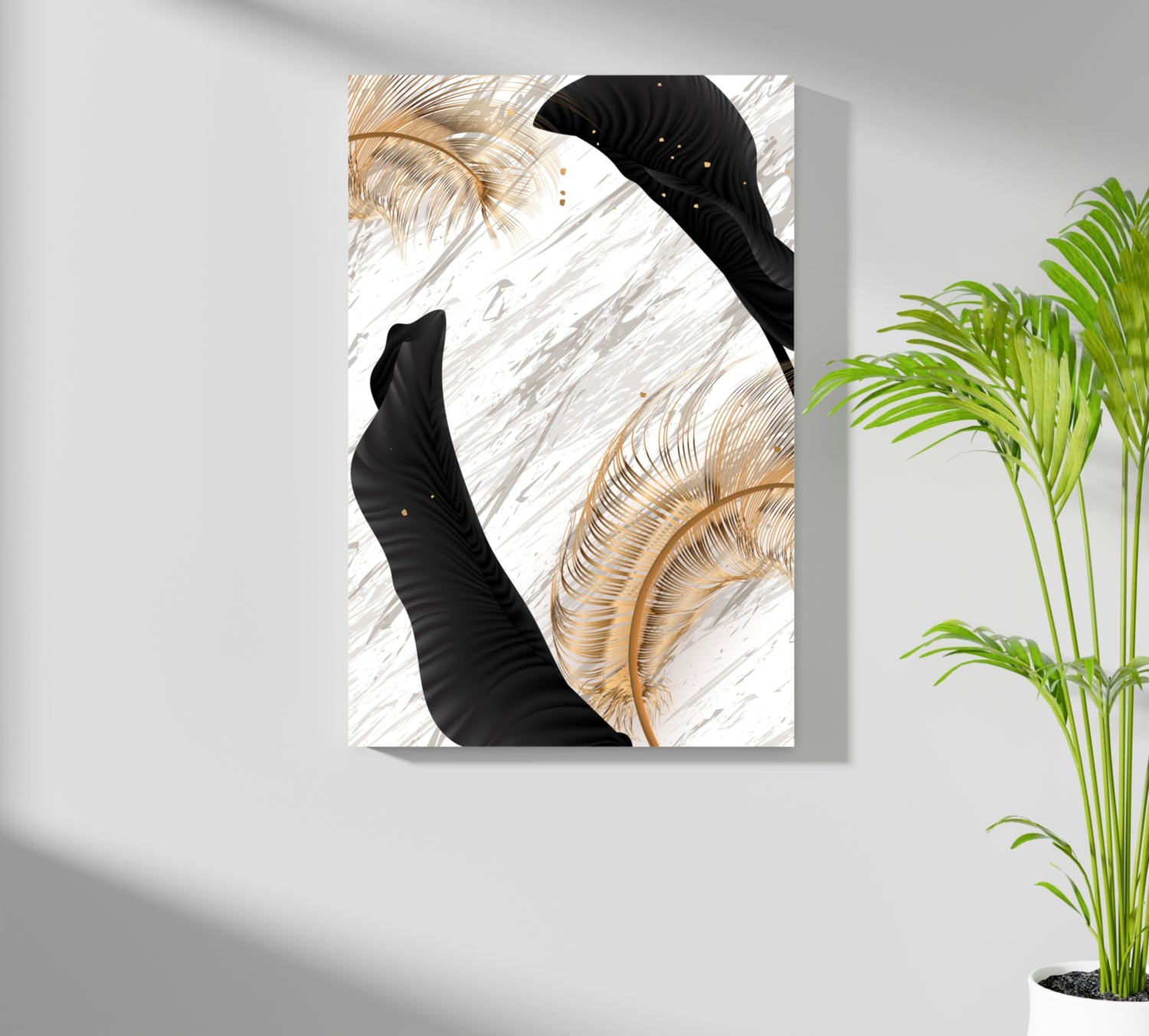 Modern Art Leaves V1 Aluminum Print.