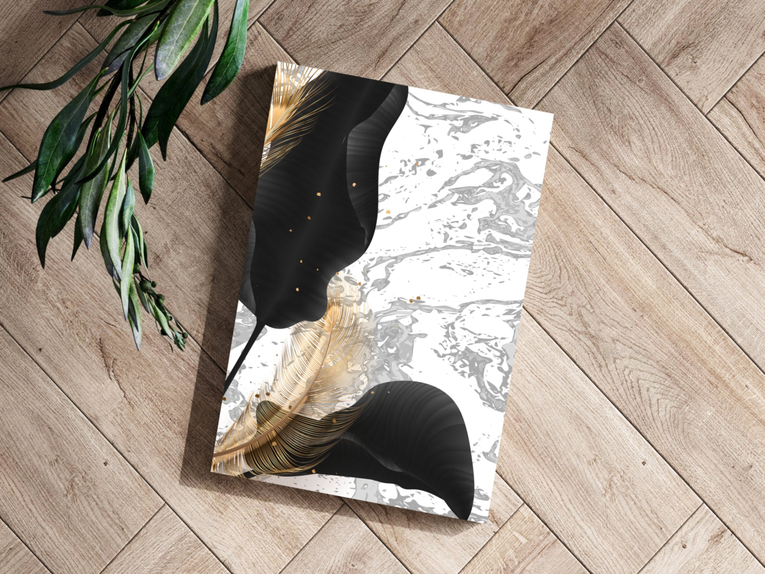 Modern Art Leaves V2 Aluminum Print.