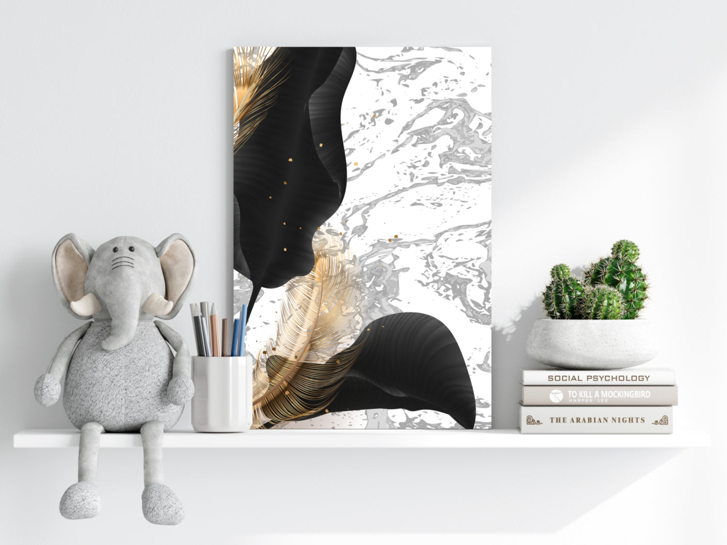 Modern Art Leaves V2 Aluminum Print.