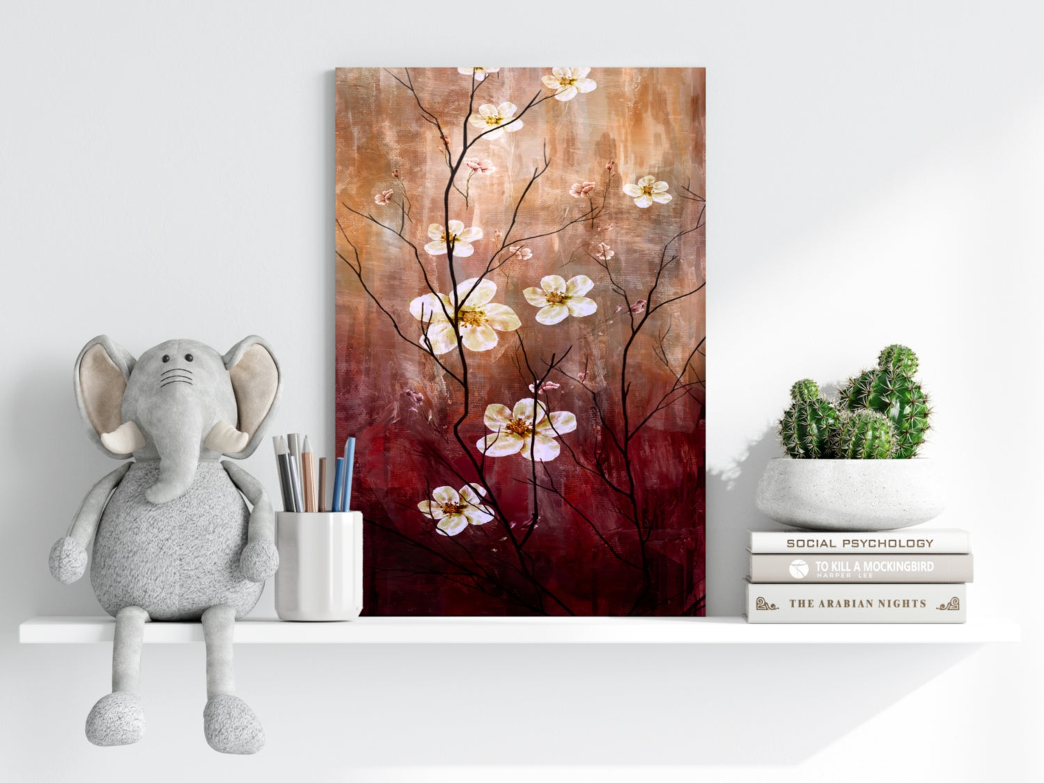 Abstract Flowers V1 Aluminum Print.