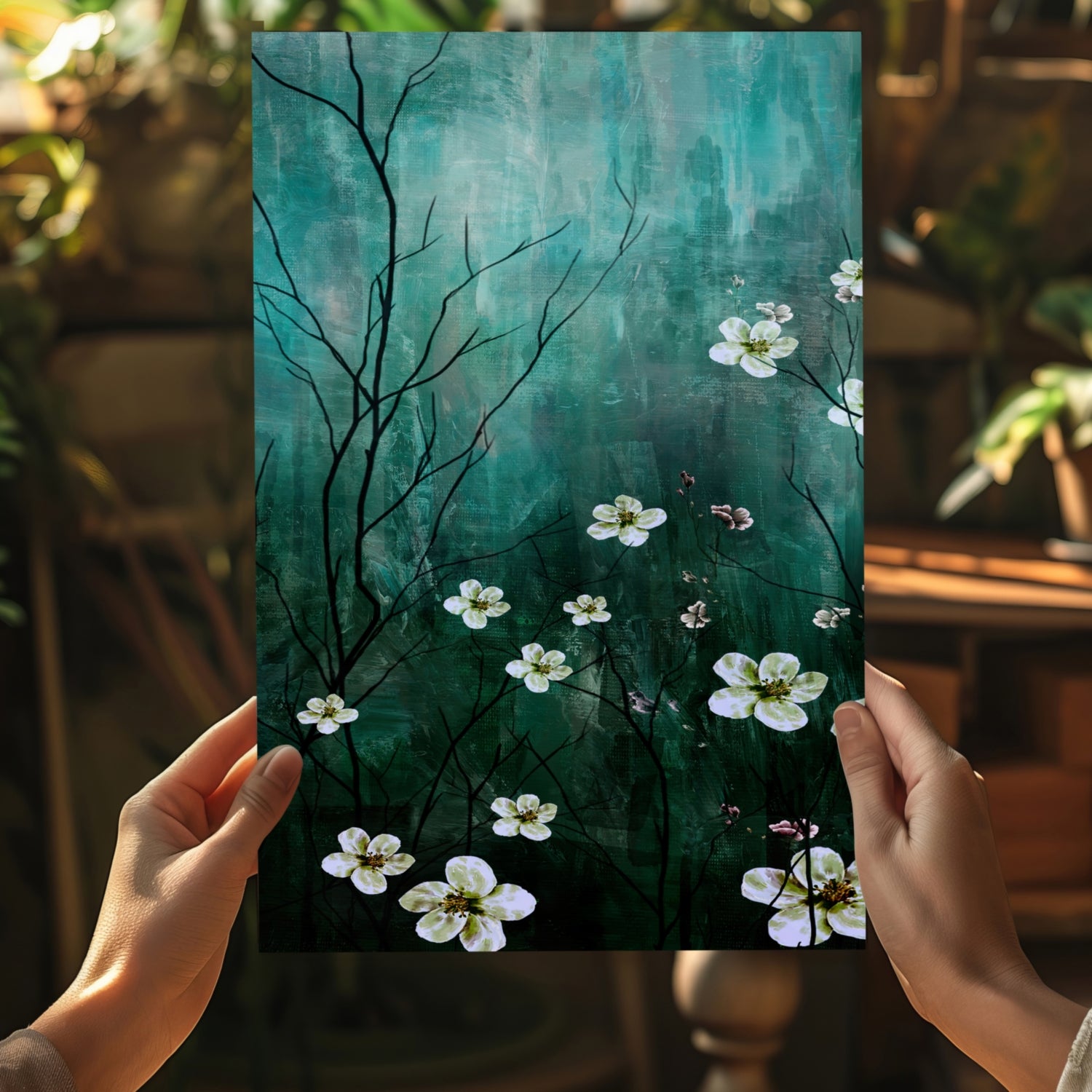 Abstract Flowers V2 Aluminum Print.