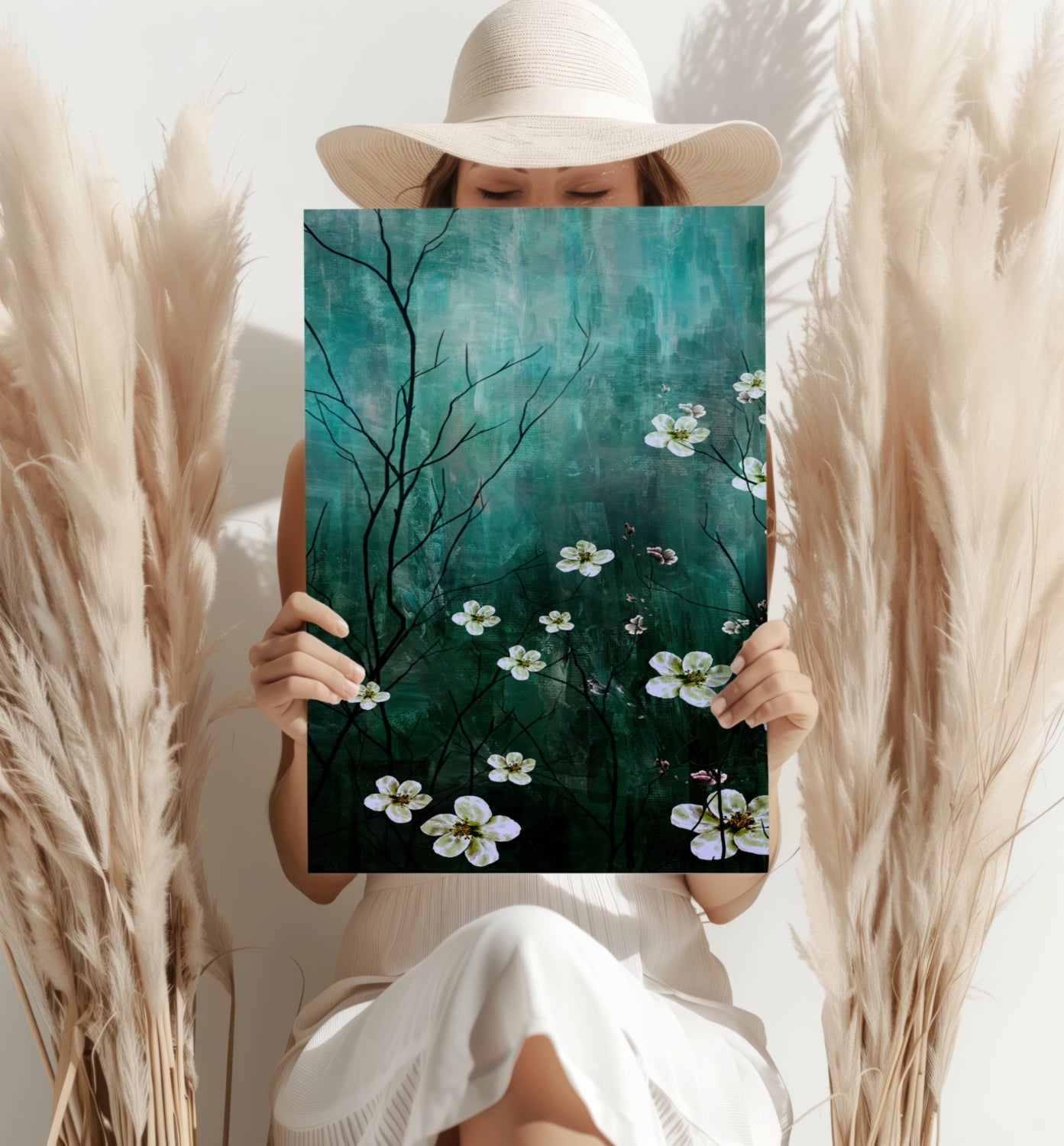 Abstract Flowers V2 Aluminum Print.