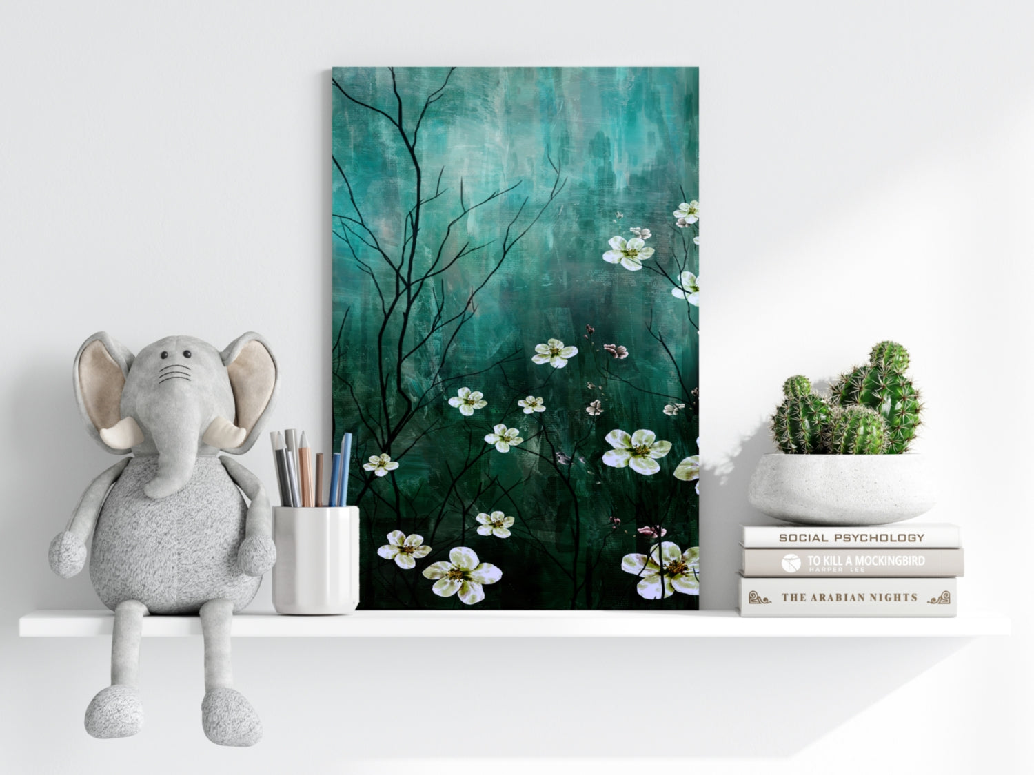 Abstract Flowers V2 Aluminum Print.