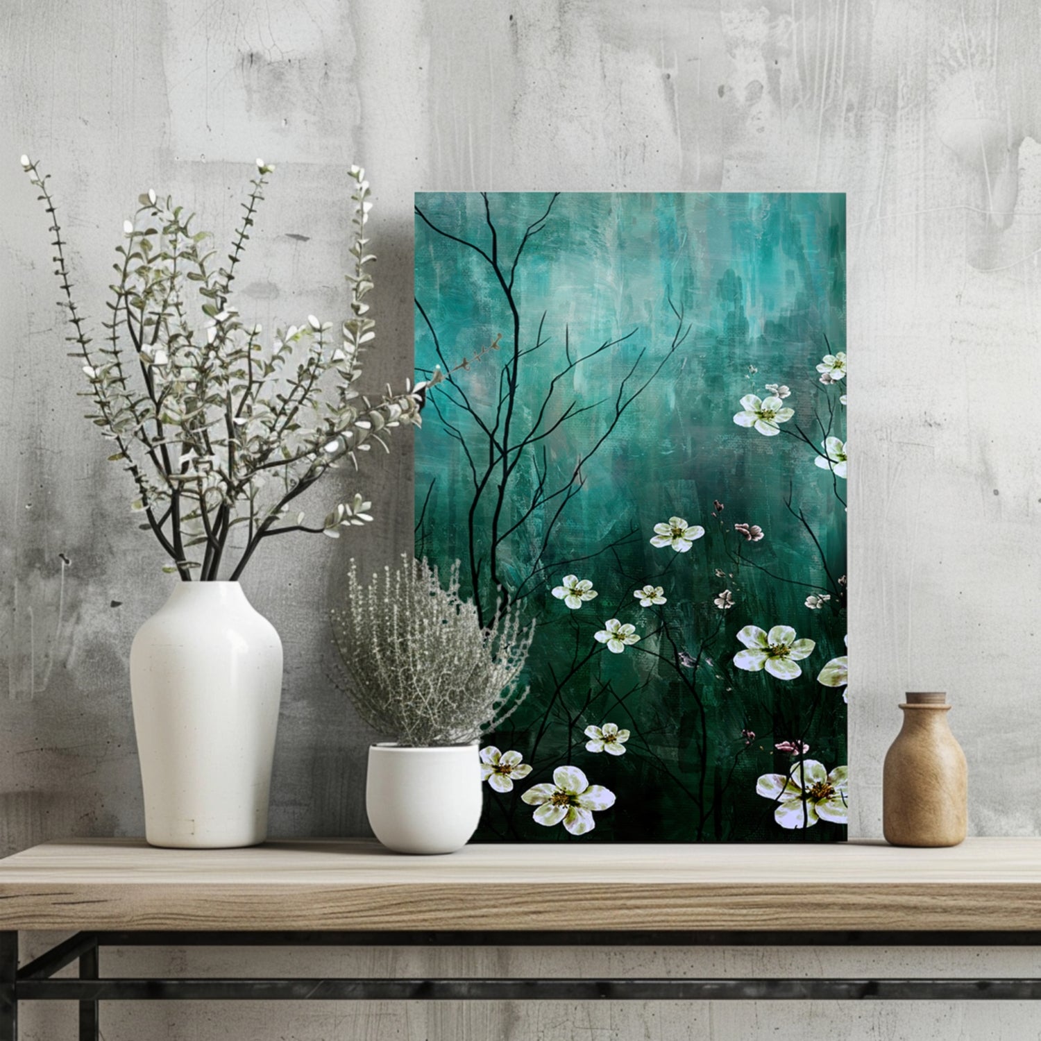 Abstract Flowers V2 Aluminum Print.