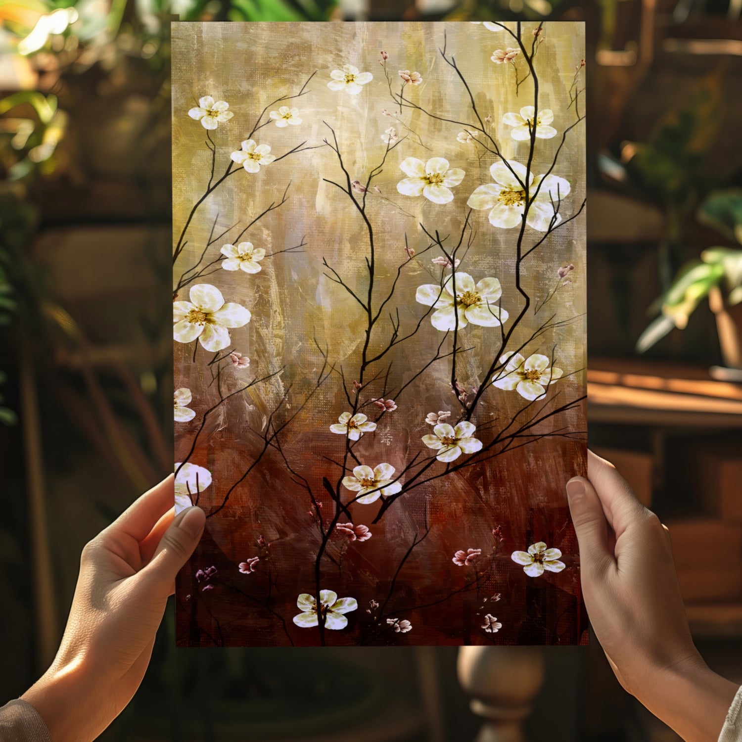 Abstract Flowers V3 Aluminum Print.