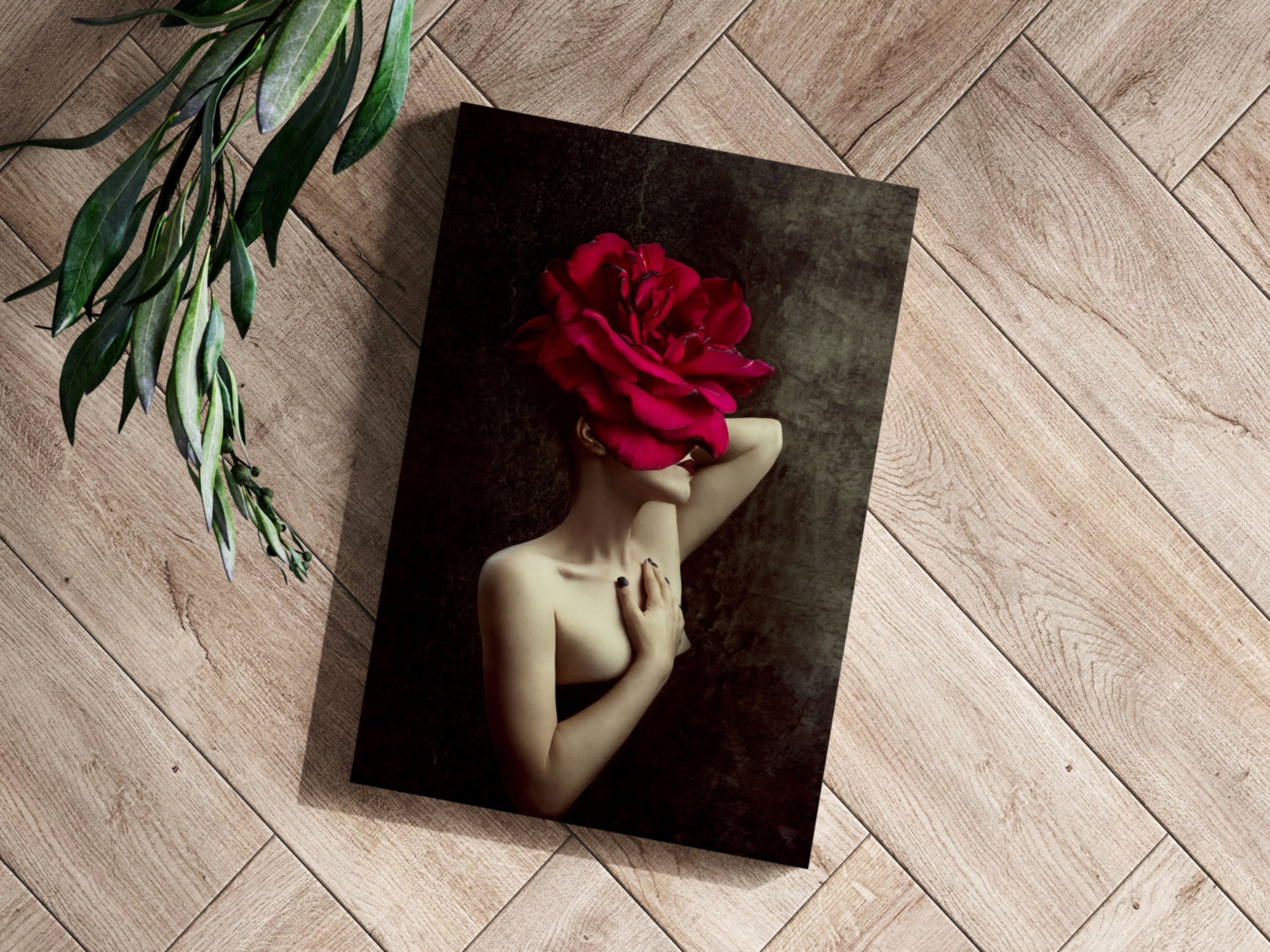 Woman Abstract Flower Aluminum Print.