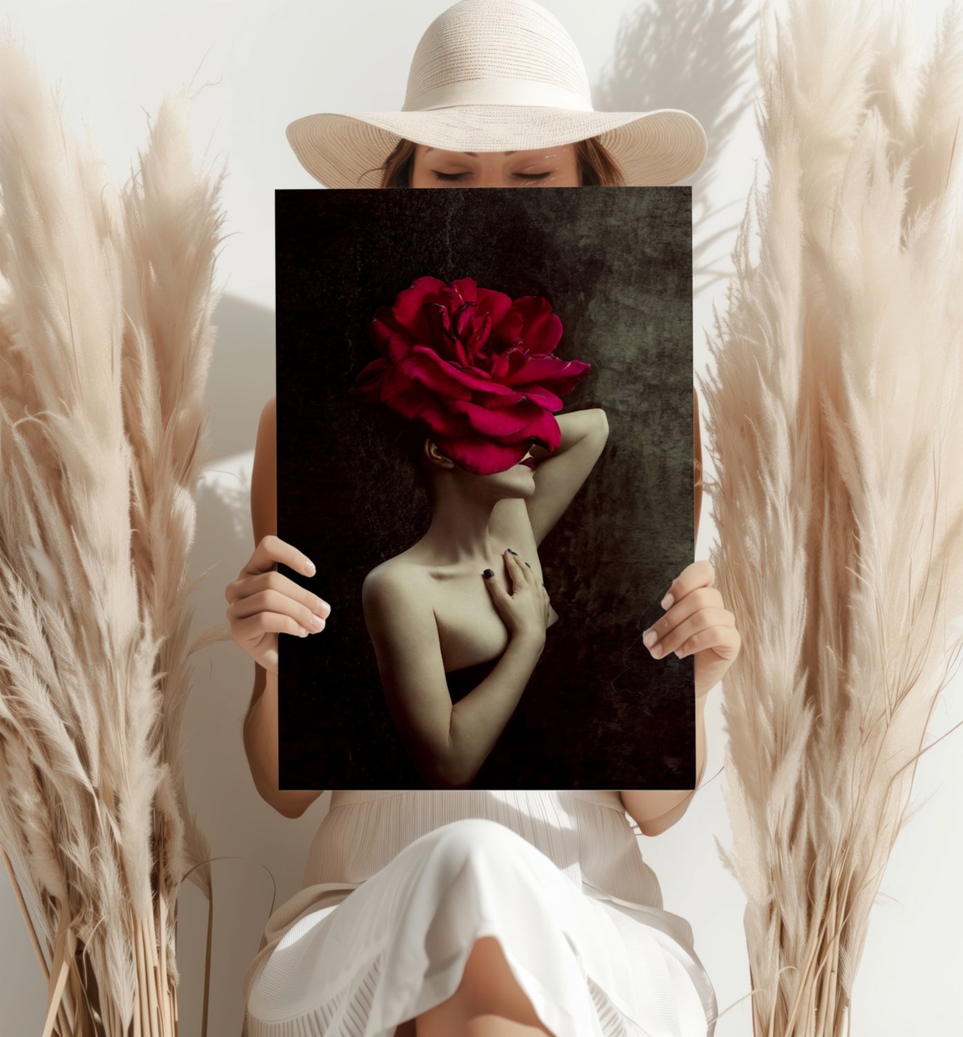 Woman Abstract Flower Aluminum Print.