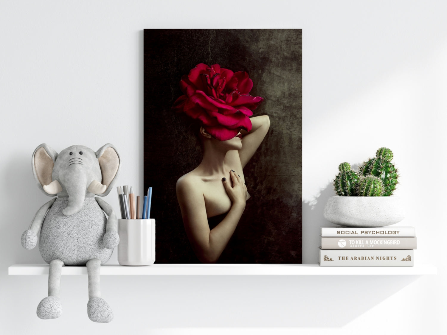 Woman Abstract Flower Aluminum Print.