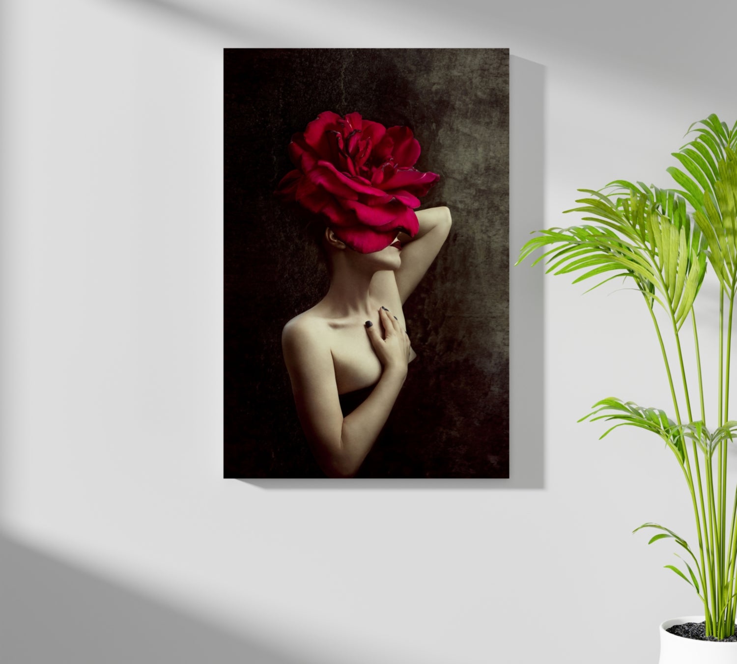 Woman Abstract Flower Aluminum Print.