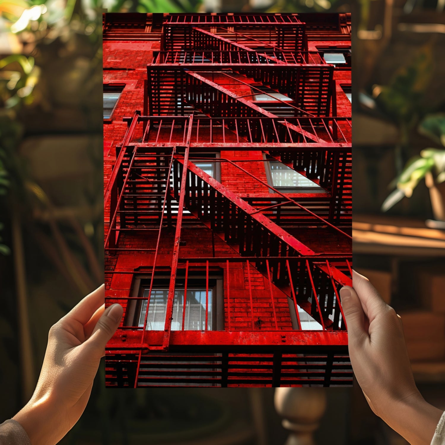 Stairs Red Aluminum Print.