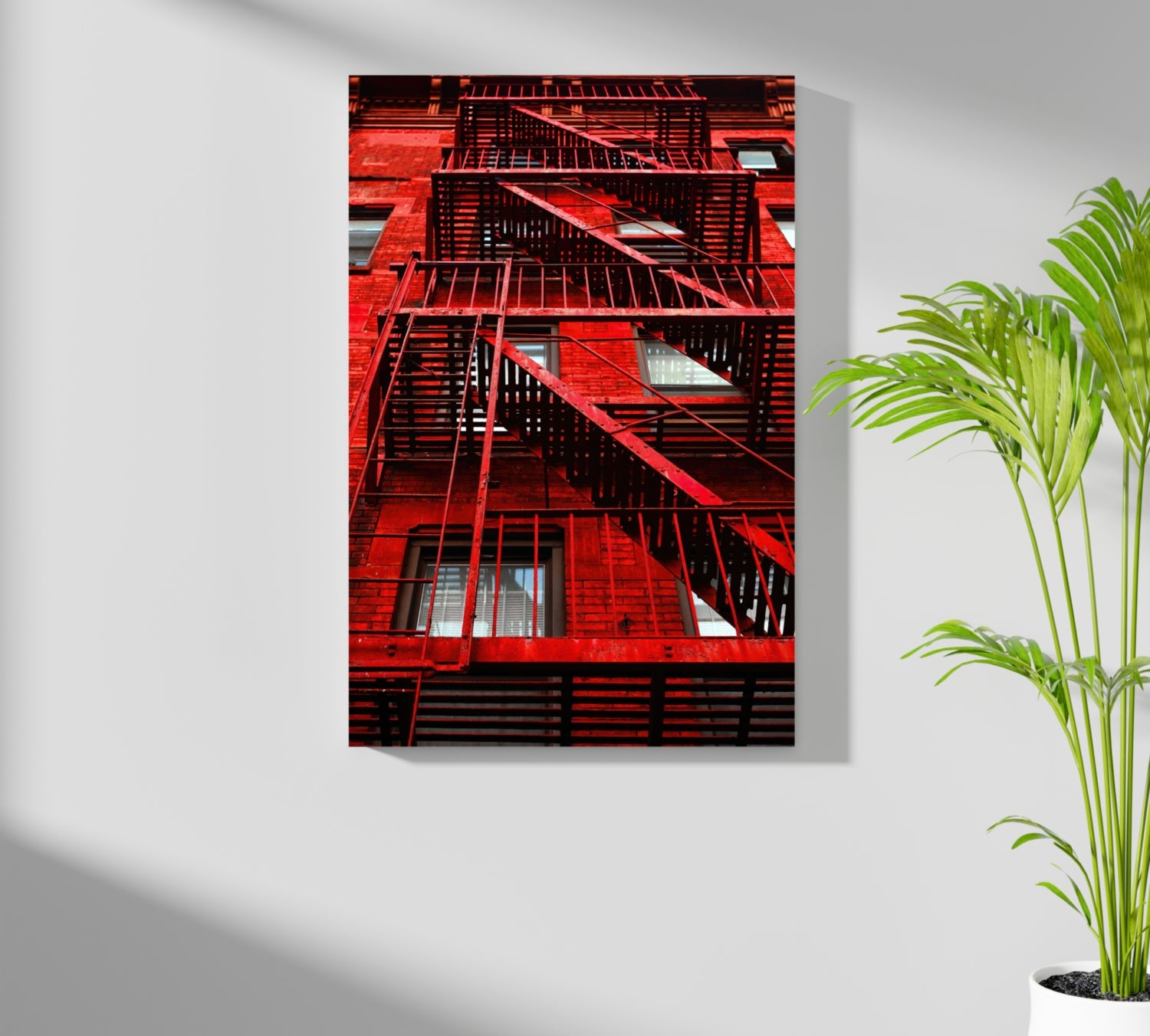 Stairs Red Aluminum Print.