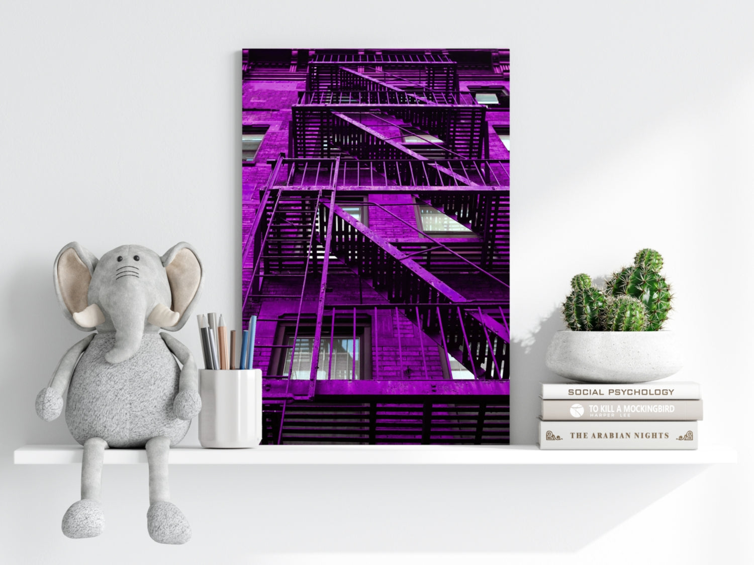 Stairs Purple Aluminum Print.