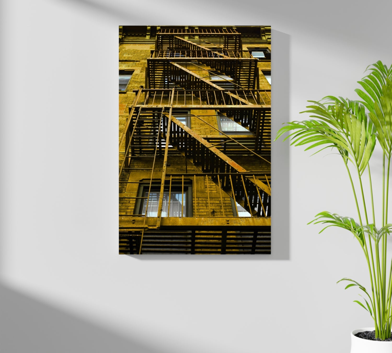 Stairs Yellow Aluminum Print.