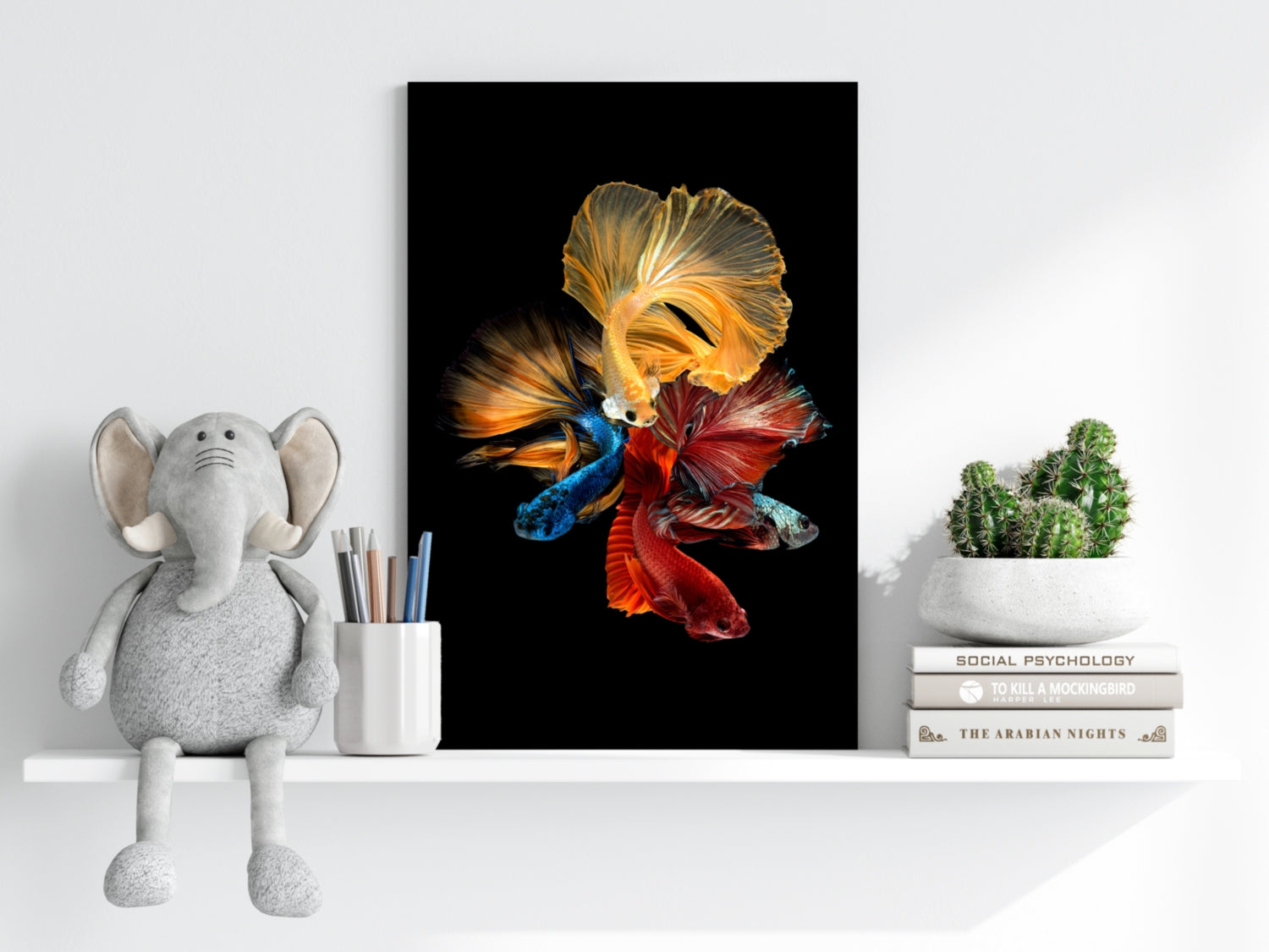 Betta Fishes Aluminum Print.