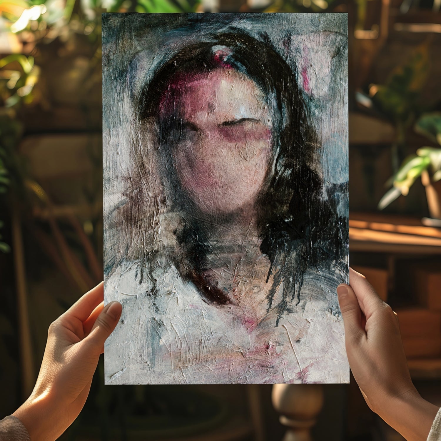 Woman in Silence Aluminum Print.