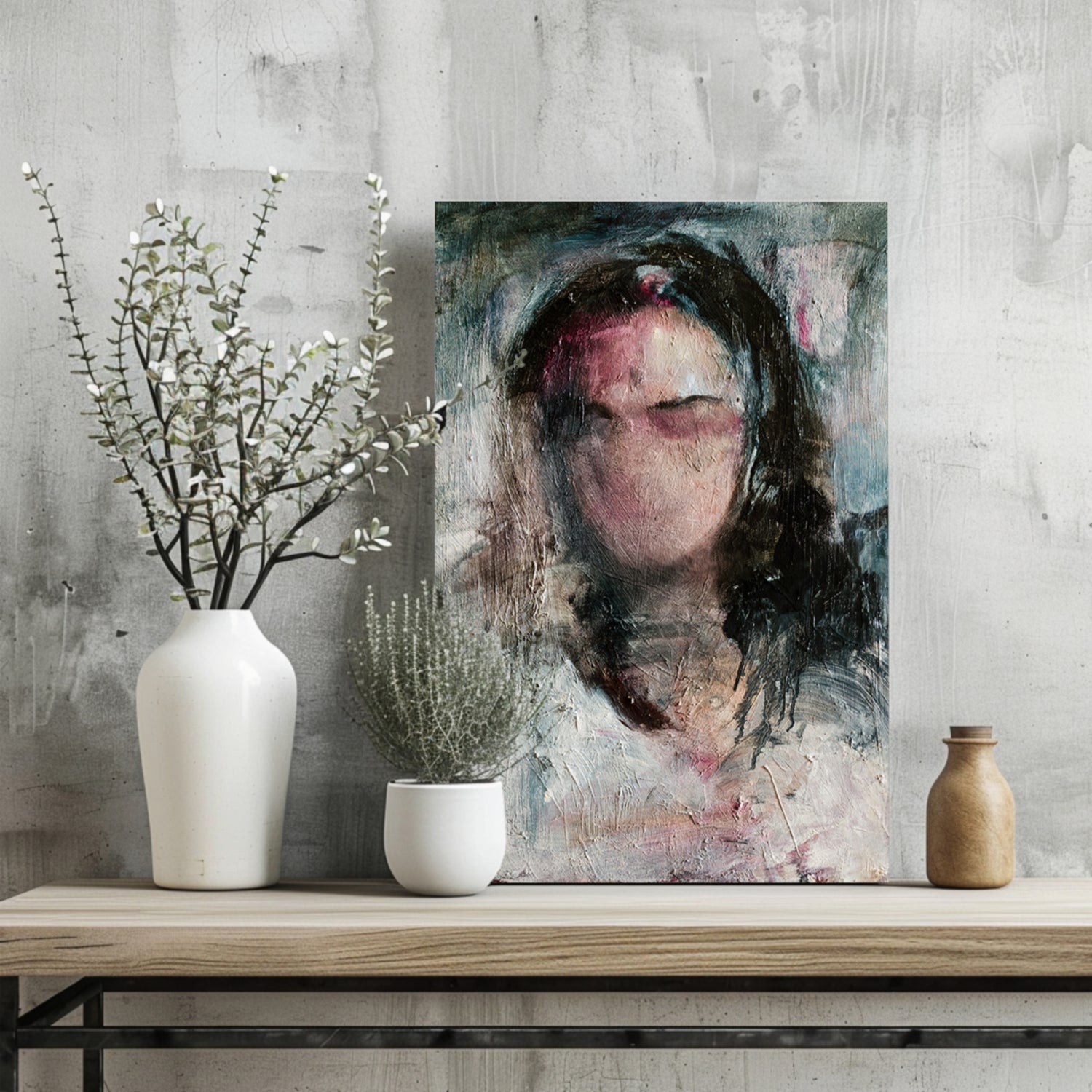 Woman in Silence Aluminum Print.