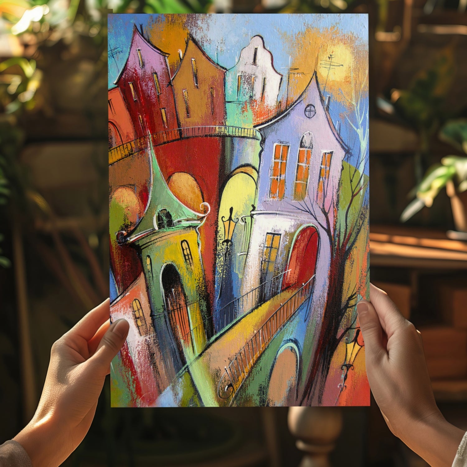 Cute City Aluminum Print.