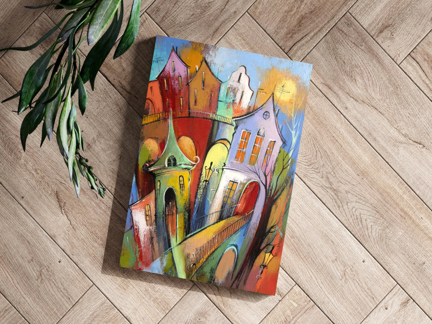 Cute City Aluminum Print.