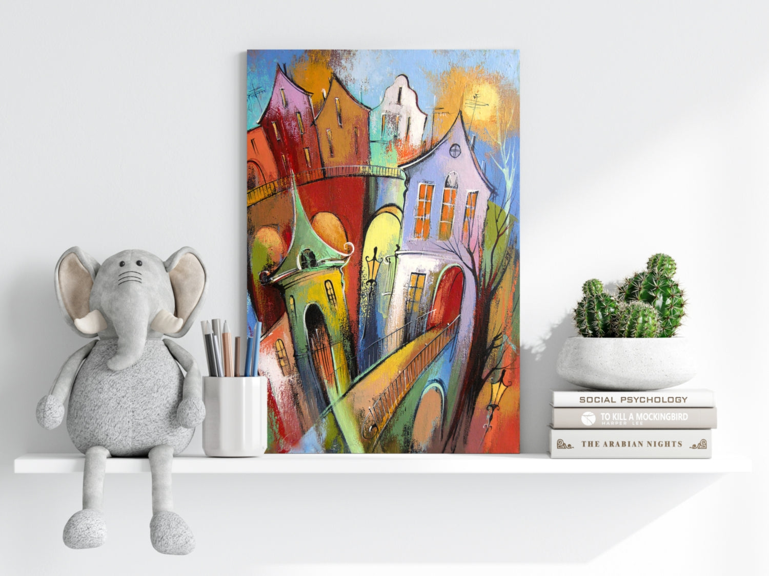 Cute City Aluminum Print.