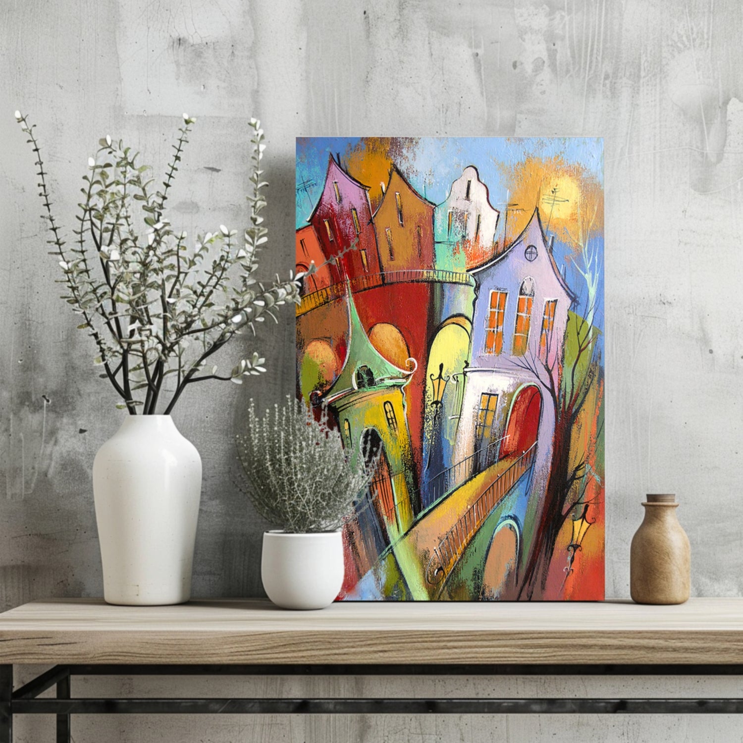 Cute City Aluminum Print.