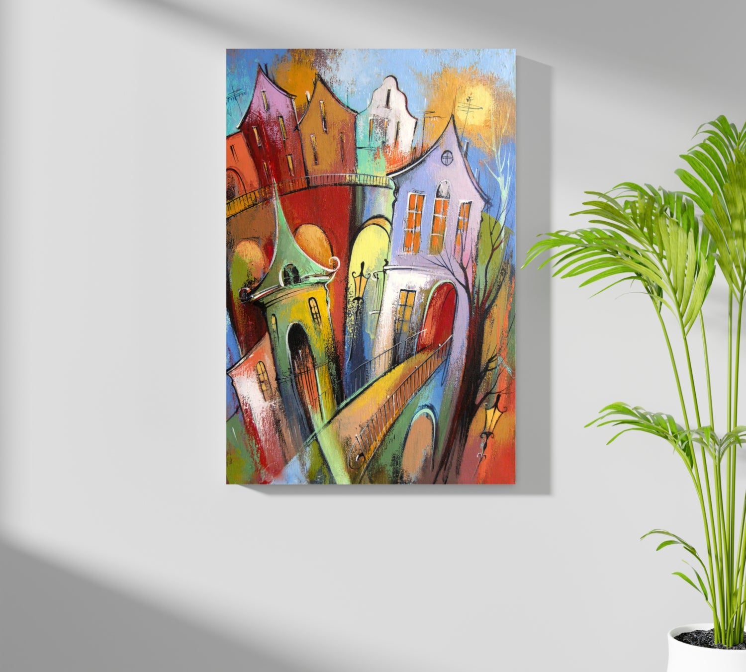 Cute City Aluminum Print.