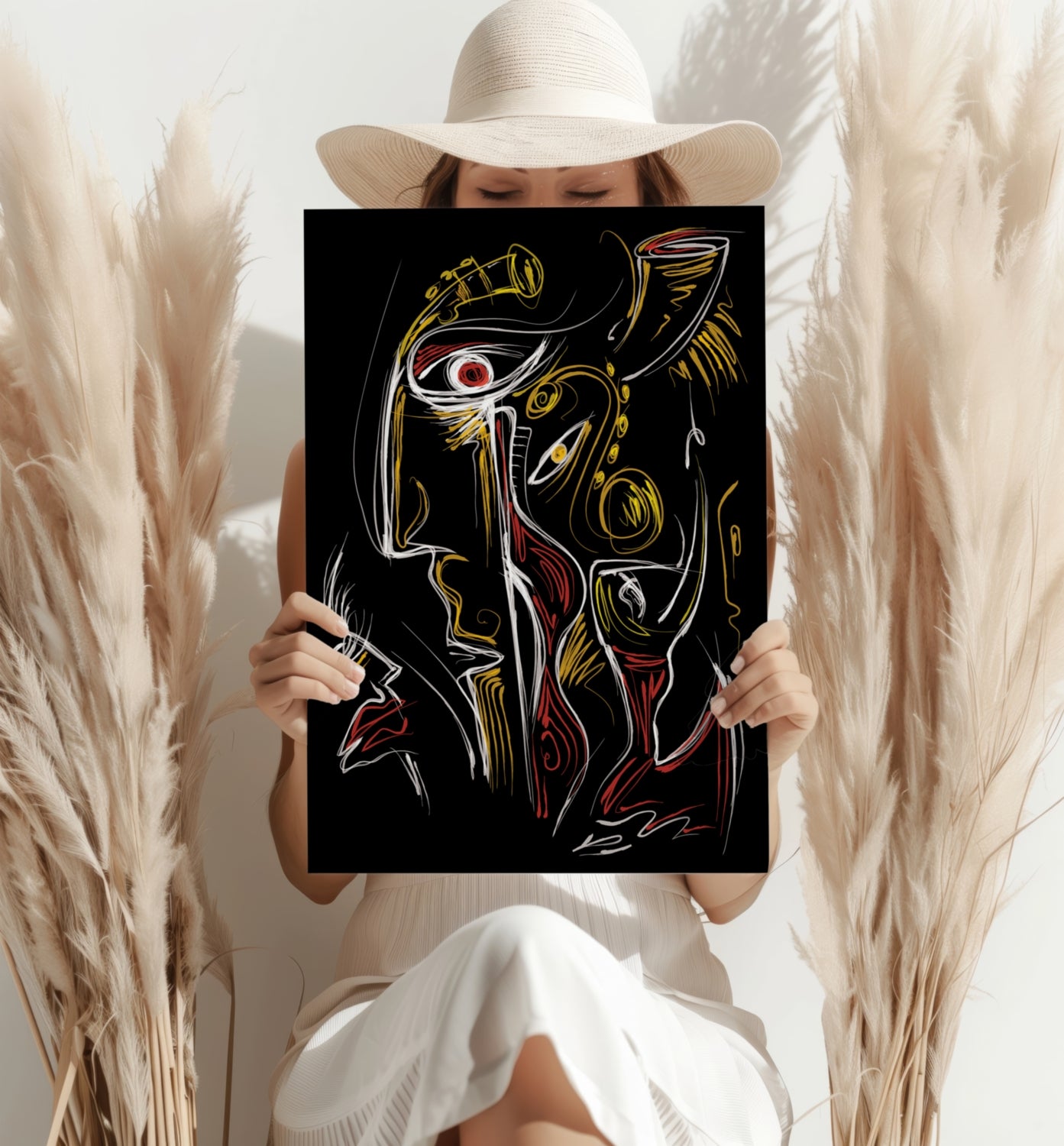 Abstract Art Faces Aluminum Print.