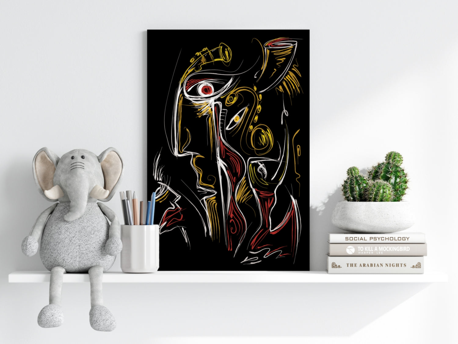 Abstract Art Faces Aluminum Print.