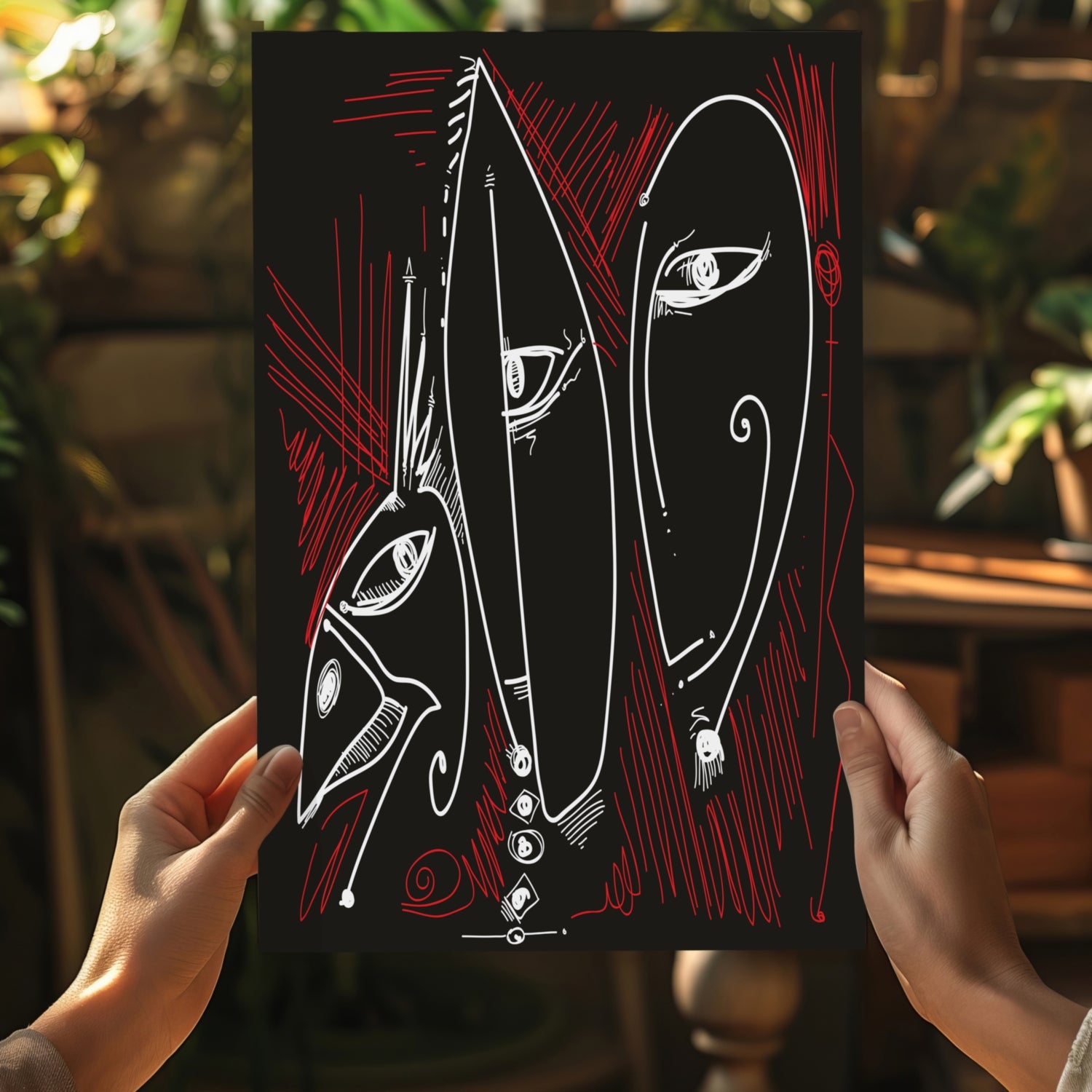 Abstract Art Faces Aluminum Print.