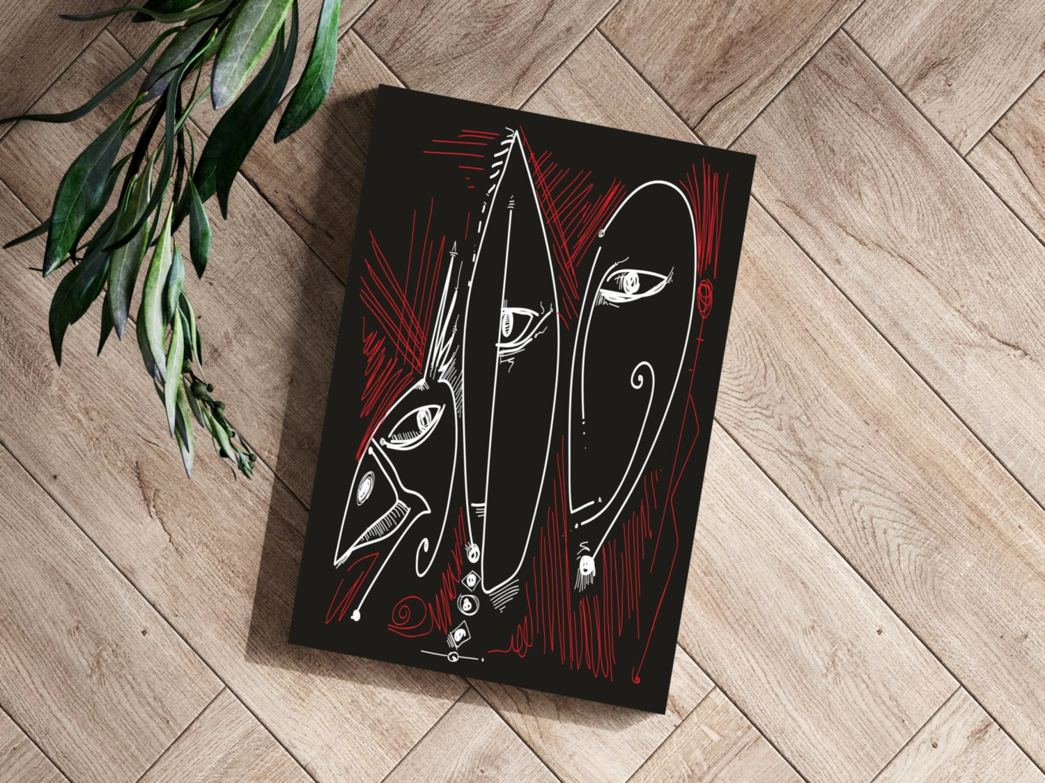 Abstract Art Faces Aluminum Print.