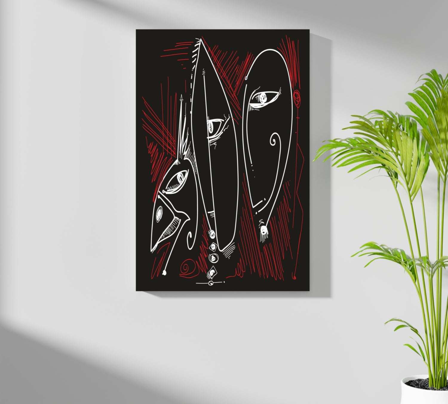 Abstract Art Faces Aluminum Print.