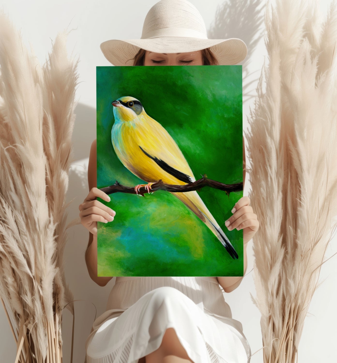 Yellow Bird Aluminum Print.