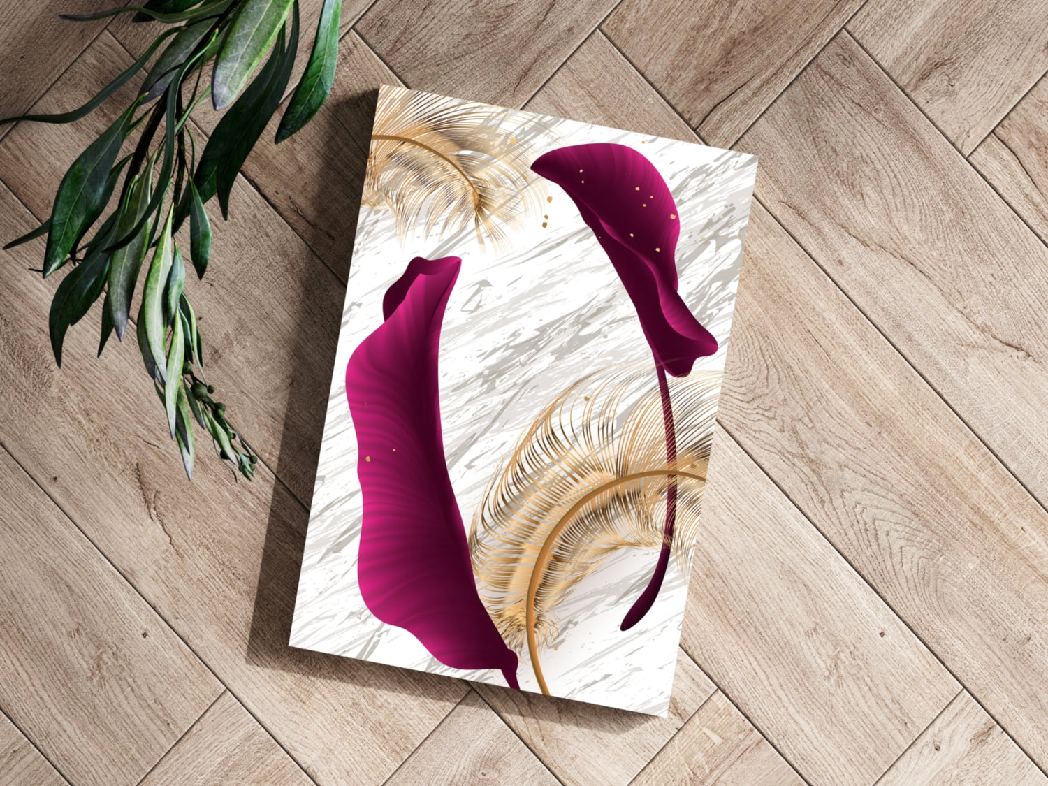 Burgundry Leaves Aluminum Print.