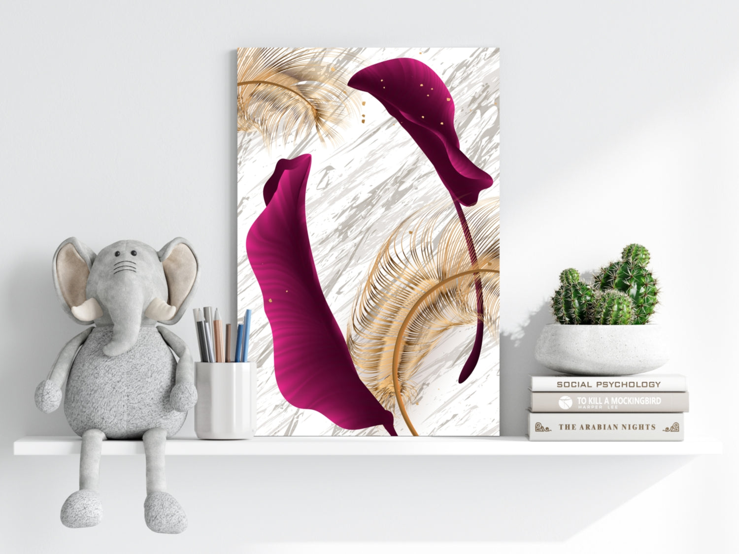 Burgundry Leaves Aluminum Print.