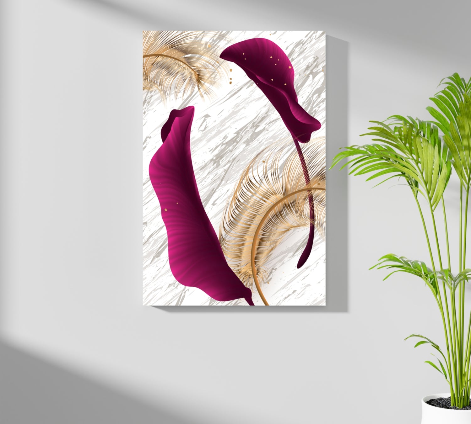 Burgundry Leaves Aluminum Print.