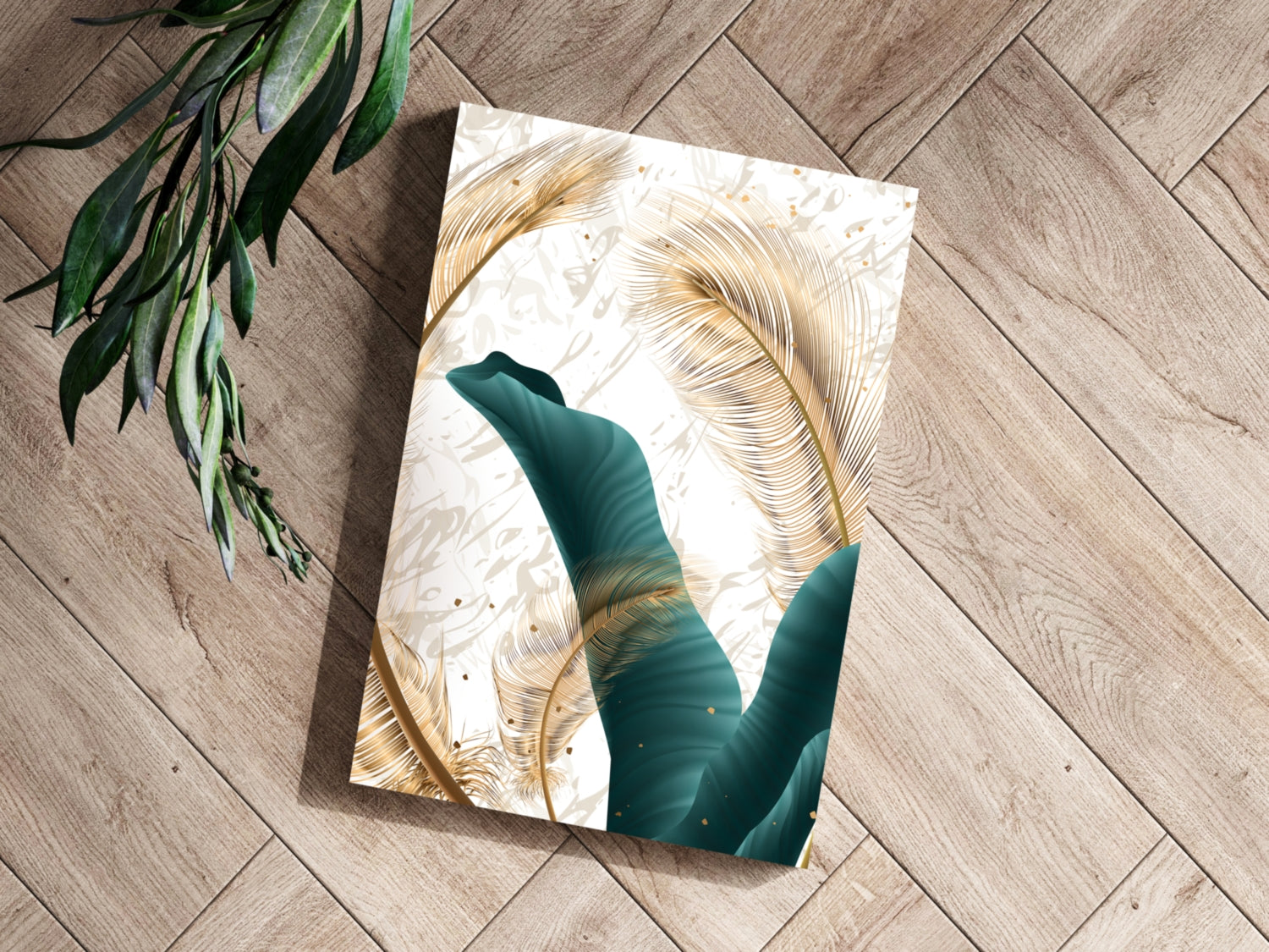 Emerald Leaves Aluminum Print.