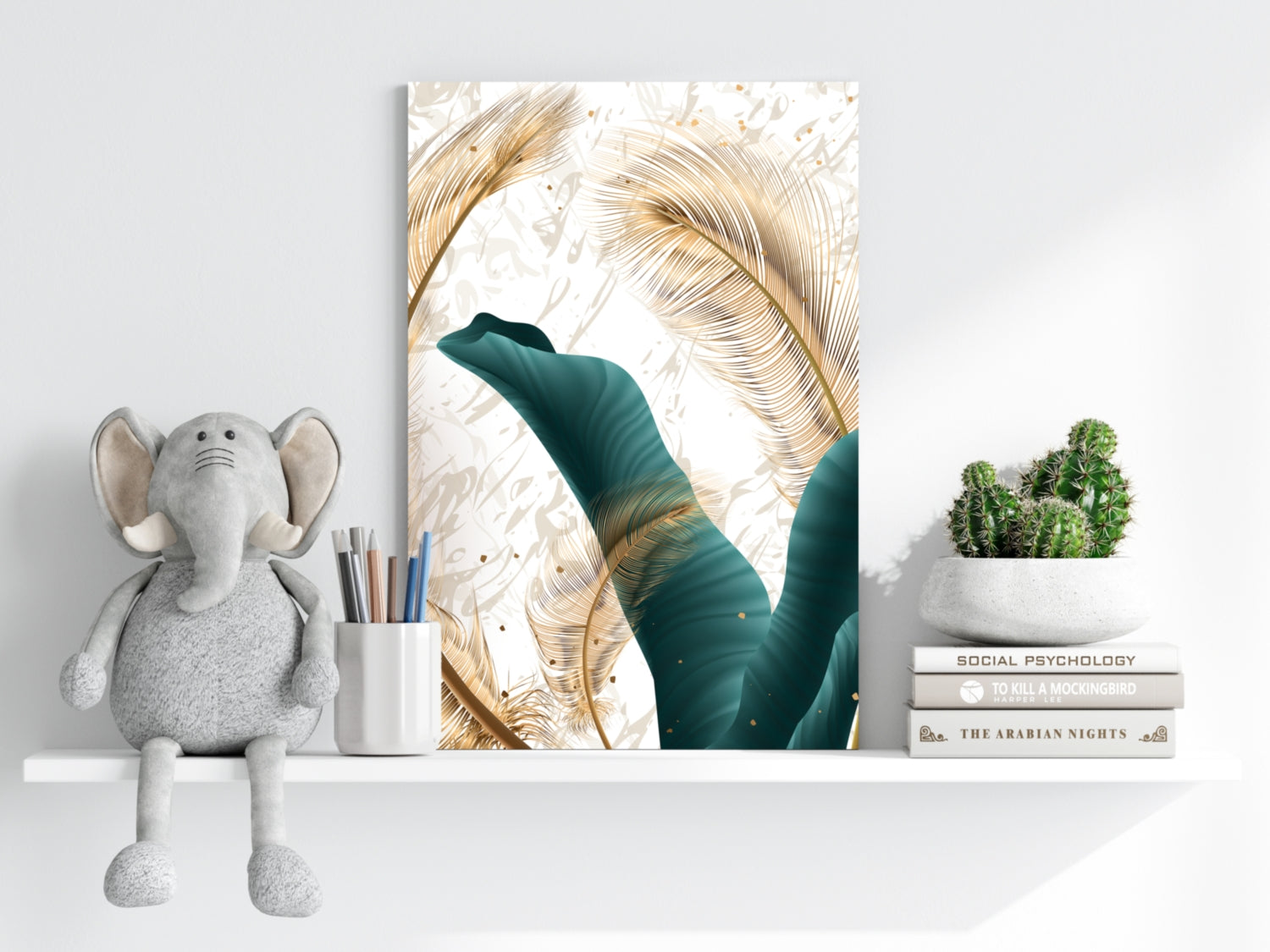 Emerald Leaves Aluminum Print.