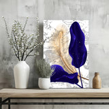 Navy Blue Leaves Aluminum Print.