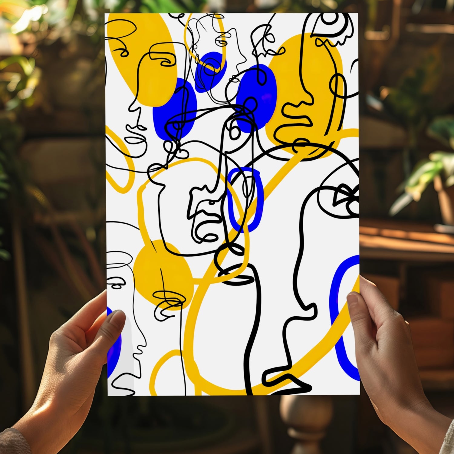 Abstract Line Art Aluminum Print.