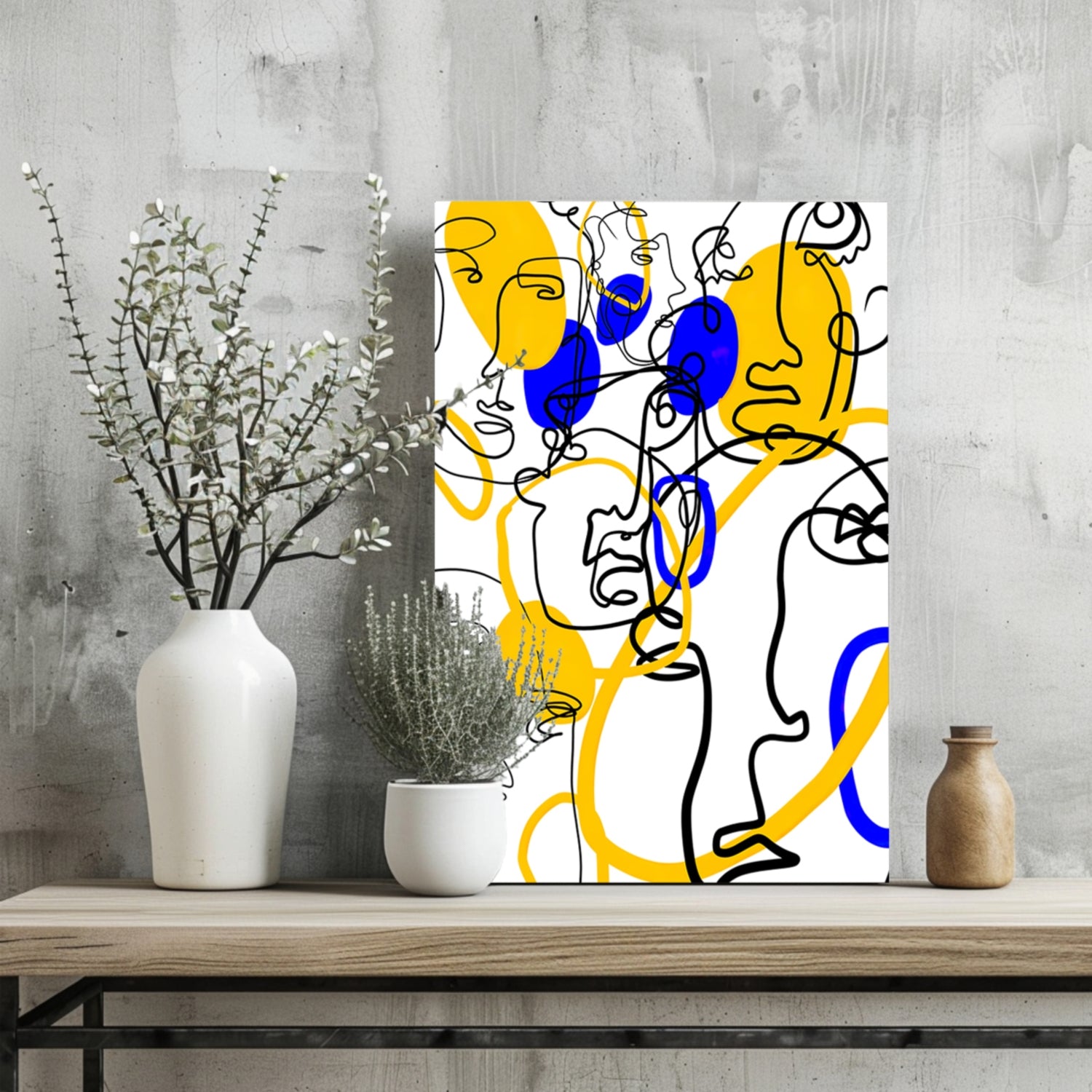 Abstract Line Art Aluminum Print.