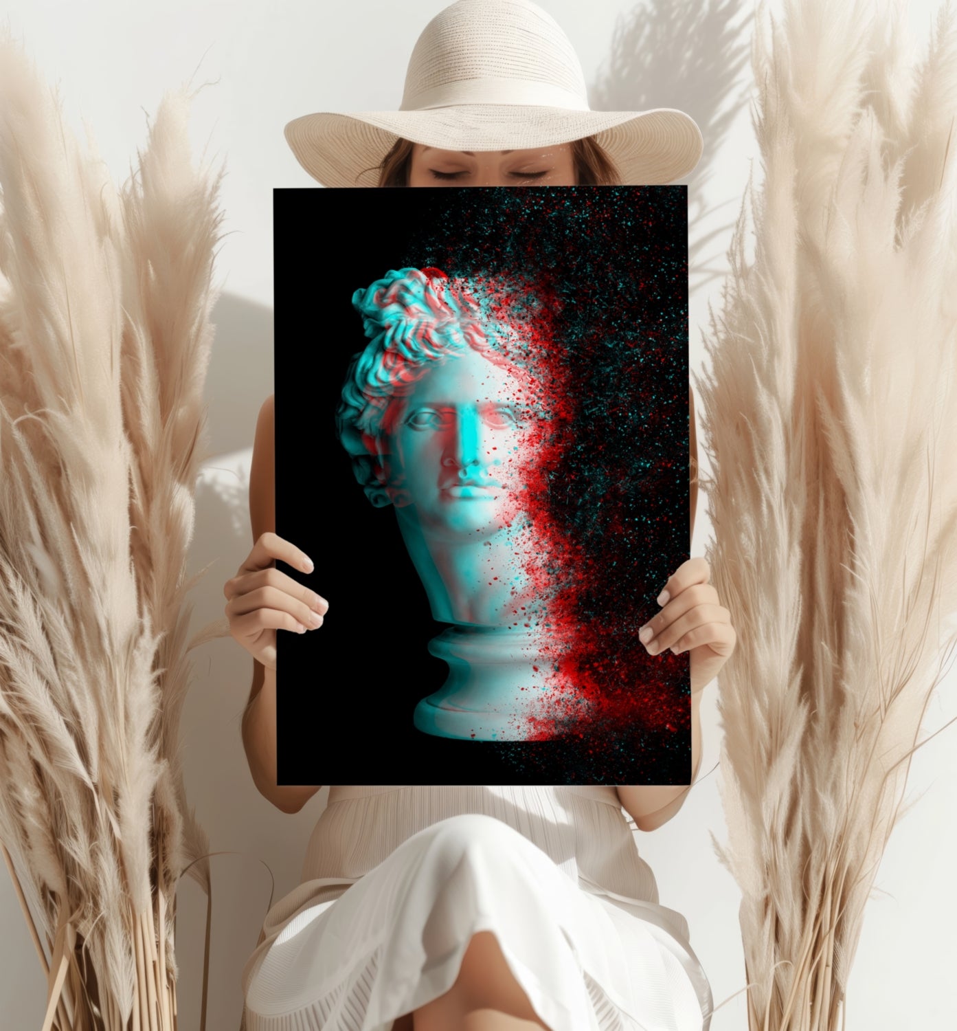 Statue Head Contemporary Aluminum Print.