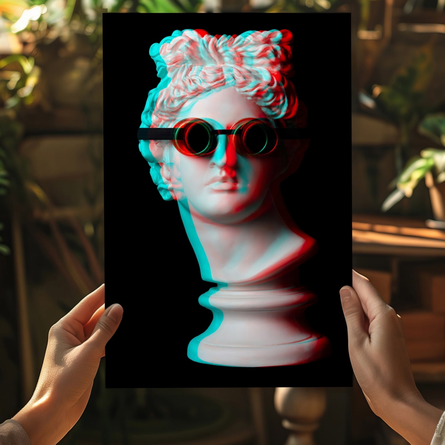 Statue Head Contemporary Aluminum Print.