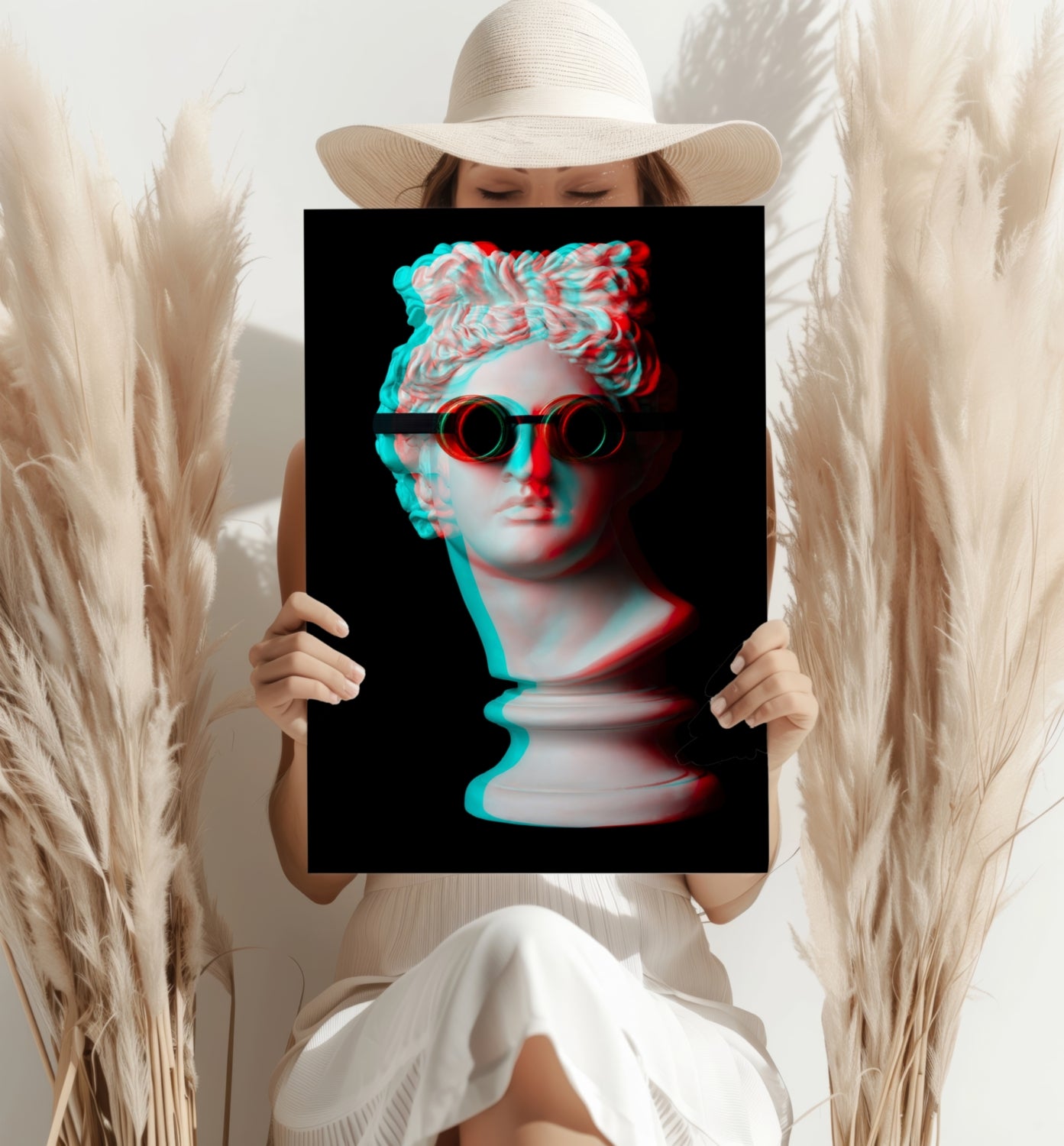 Statue Head Contemporary Aluminum Print.