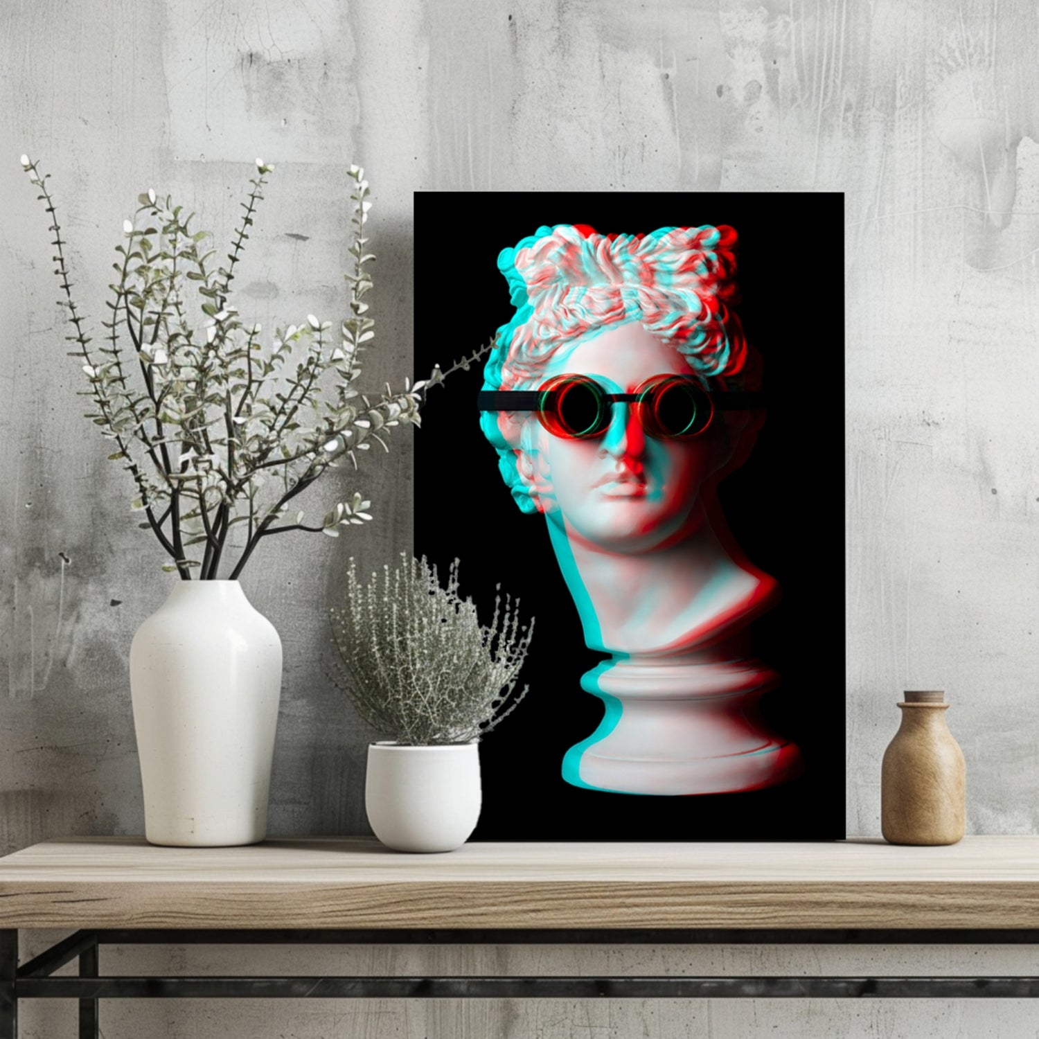 Statue Head Contemporary Aluminum Print.