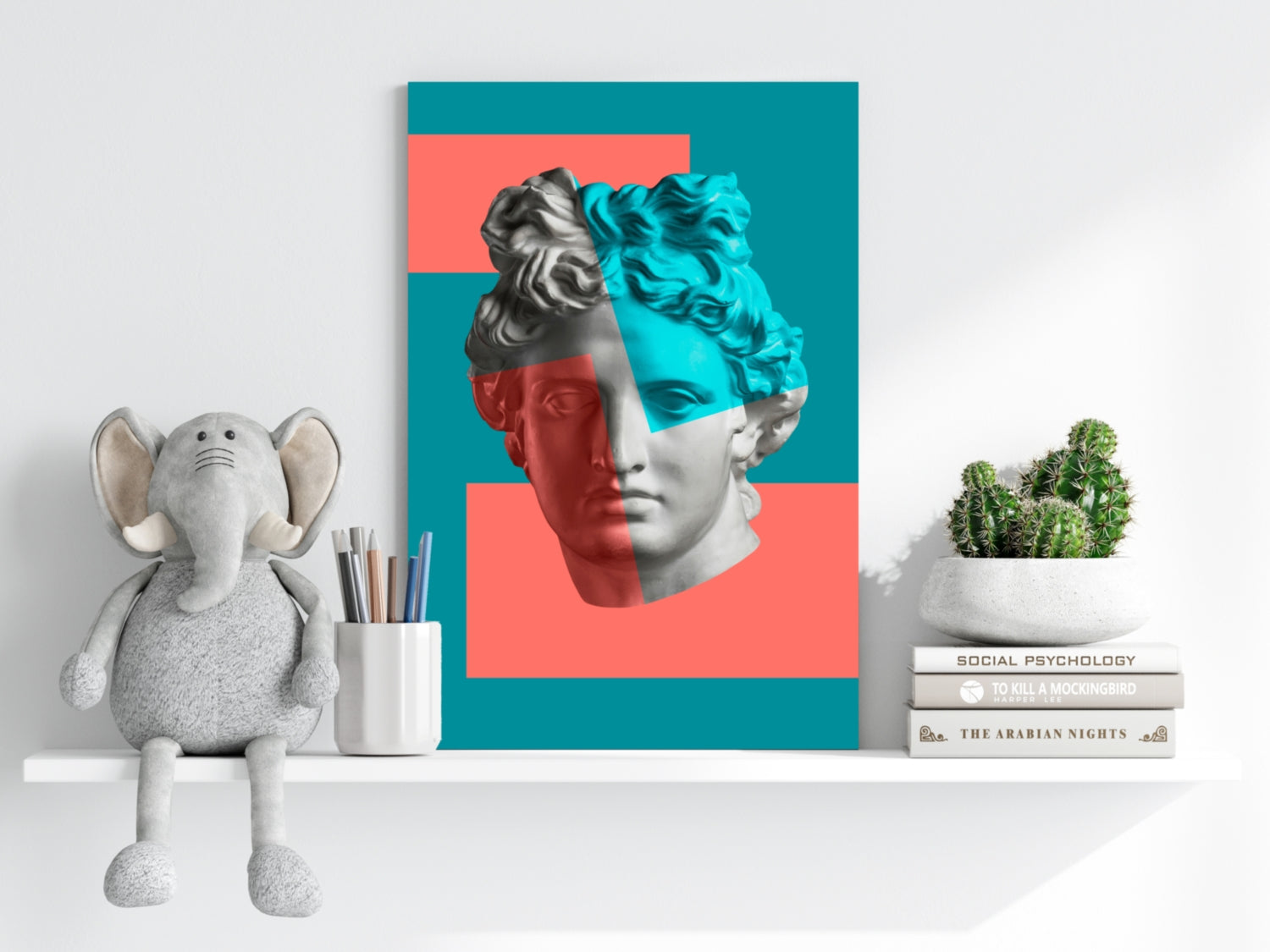 Statue Head Contemporary Aluminum Print.