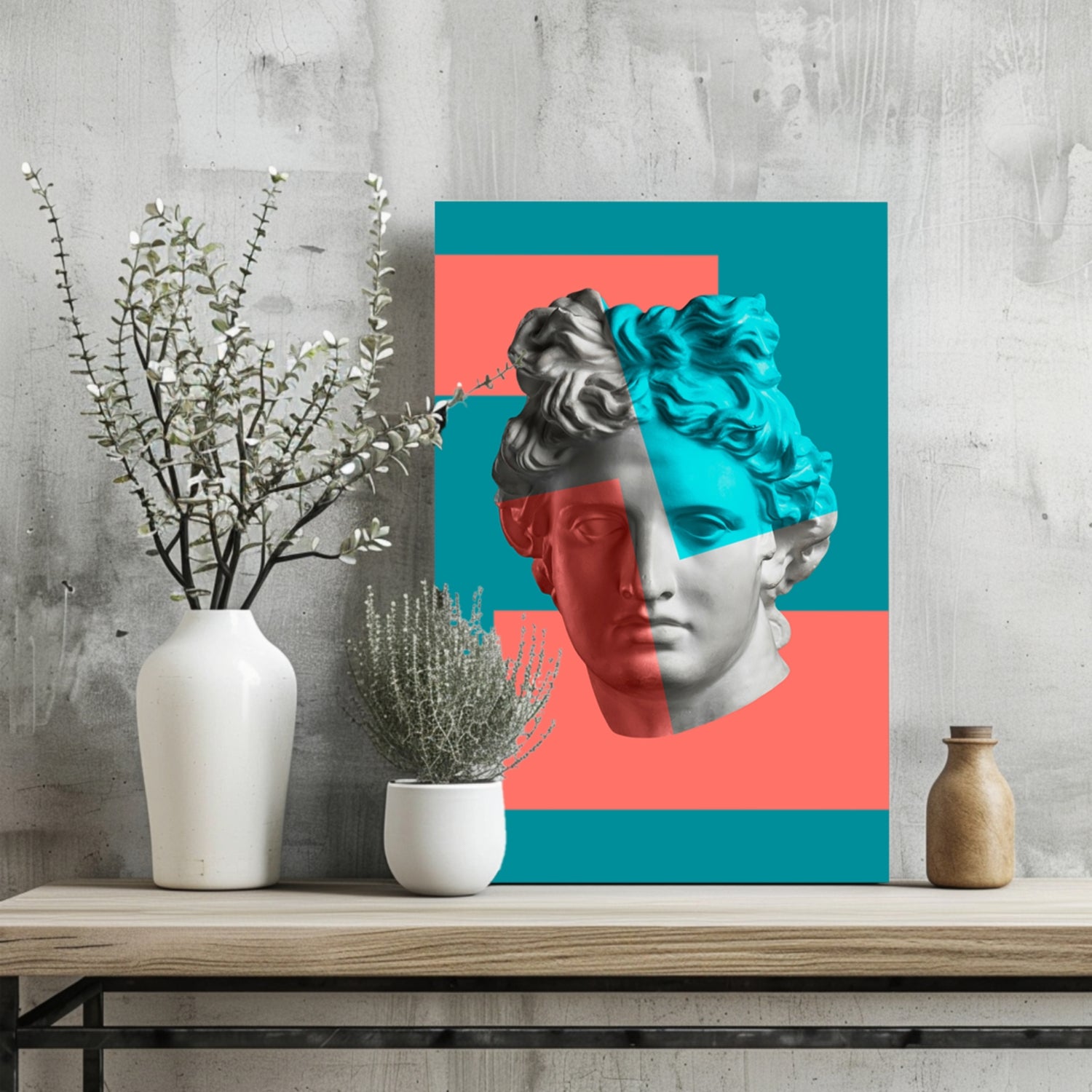 Statue Head Contemporary Aluminum Print.