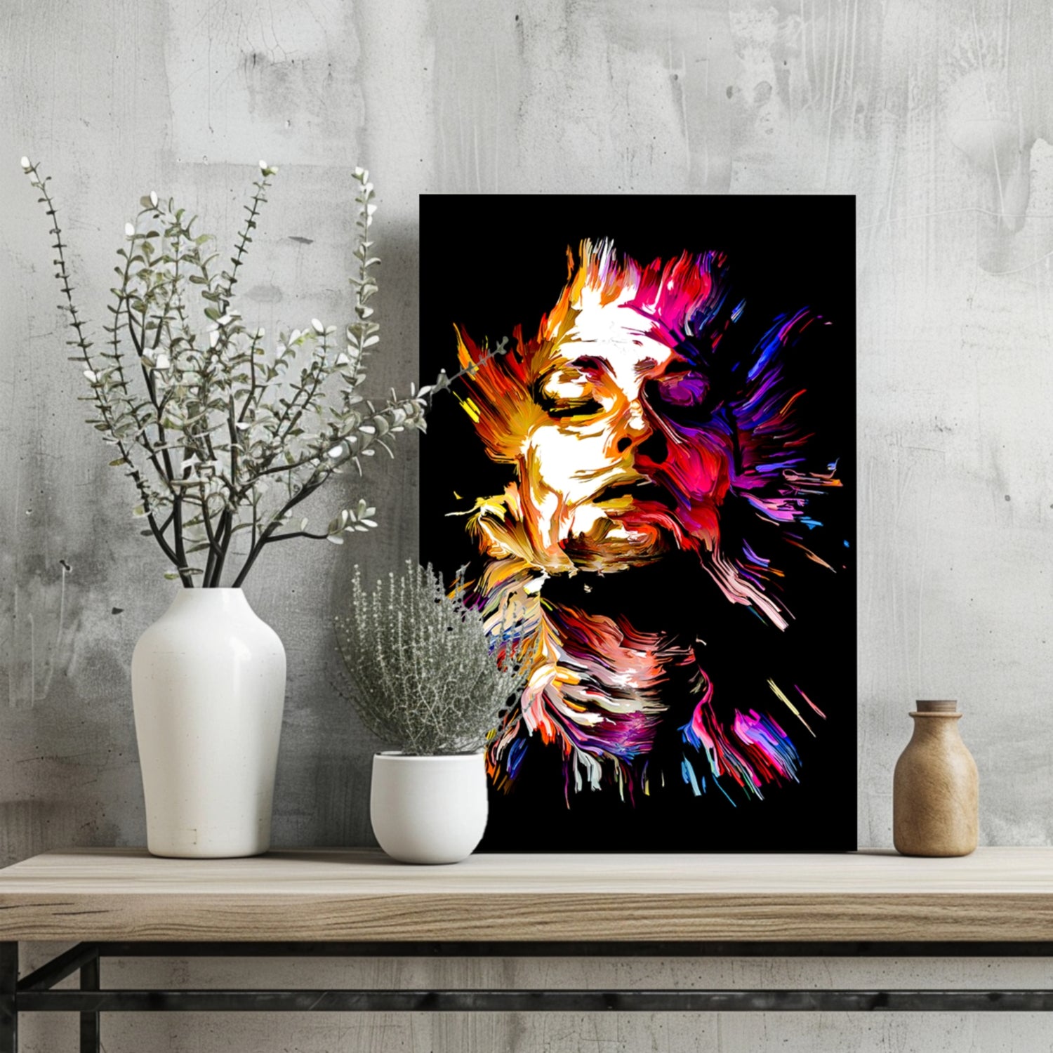 Colorful Portrait V3 Aluminum Print.