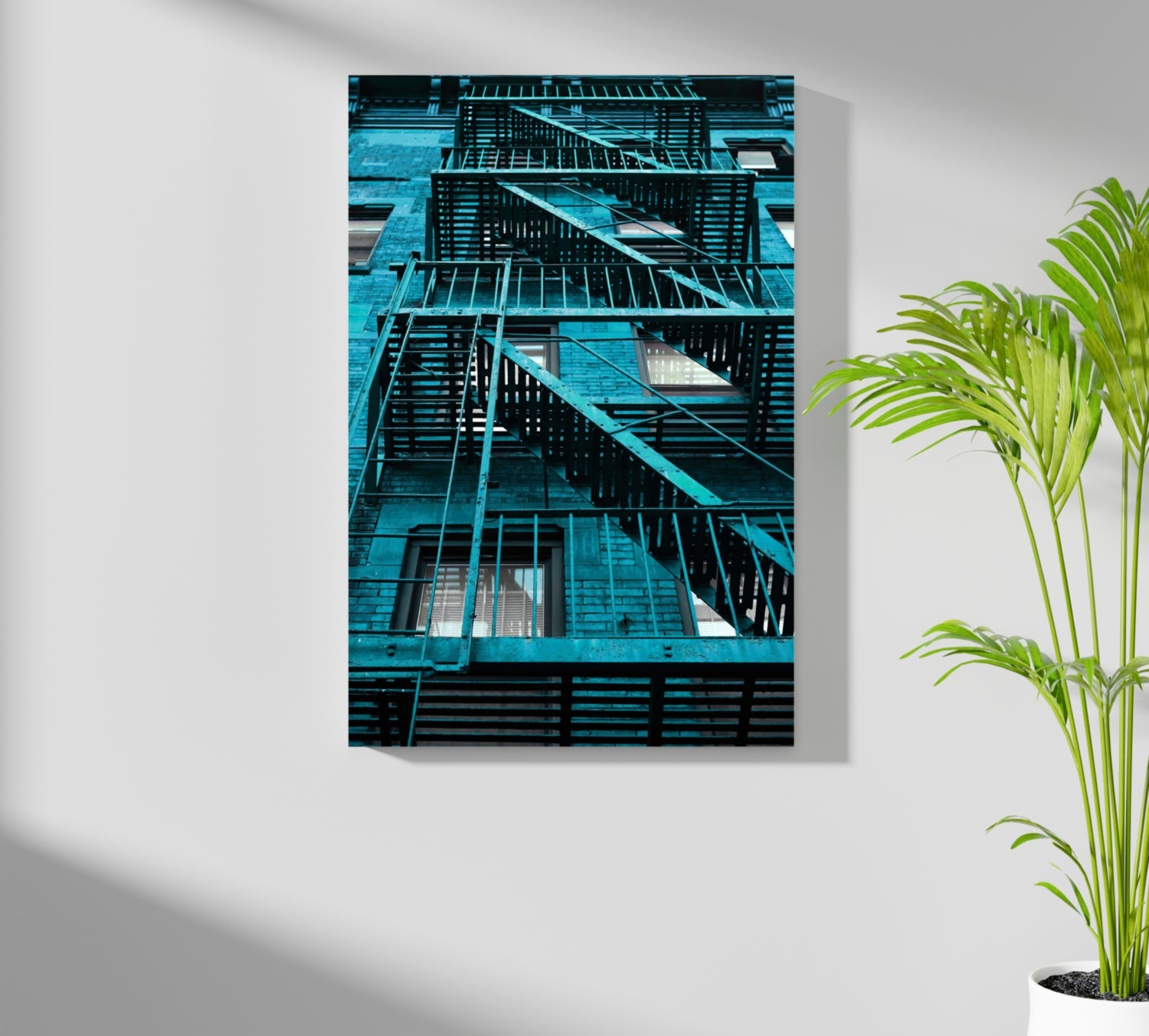 Stairs Teal Aluminum Print.