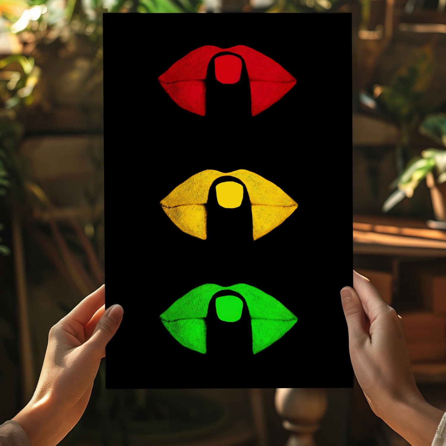 Hush Lips Aluminum Print.